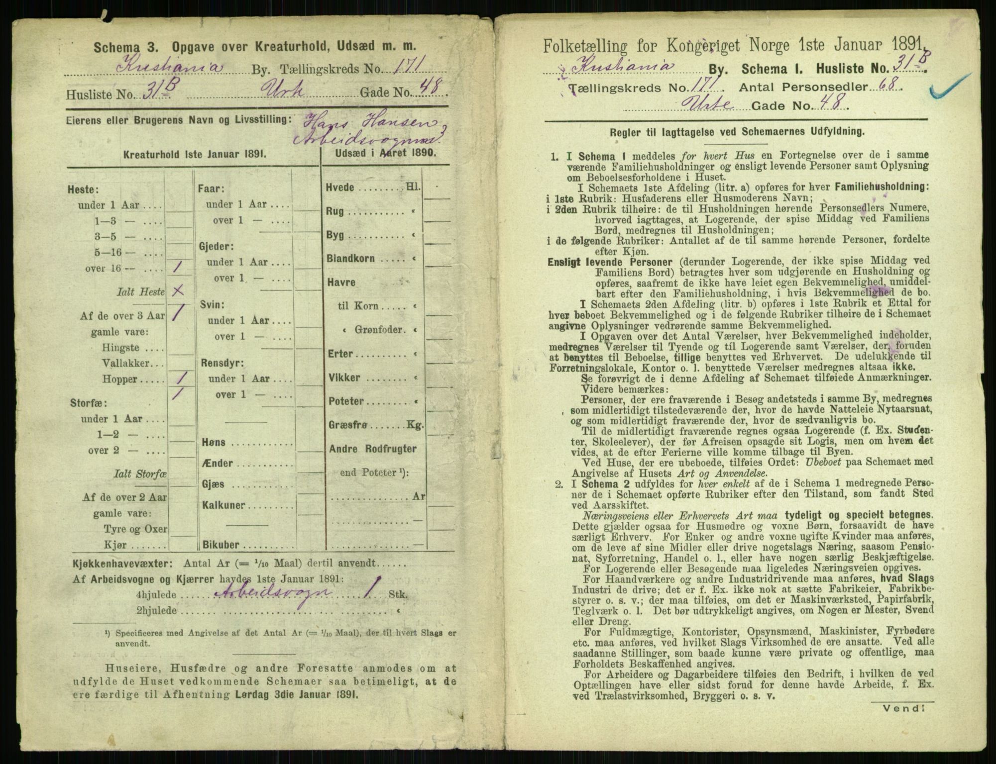 RA, 1891 census for 0301 Kristiania, 1891, p. 100643