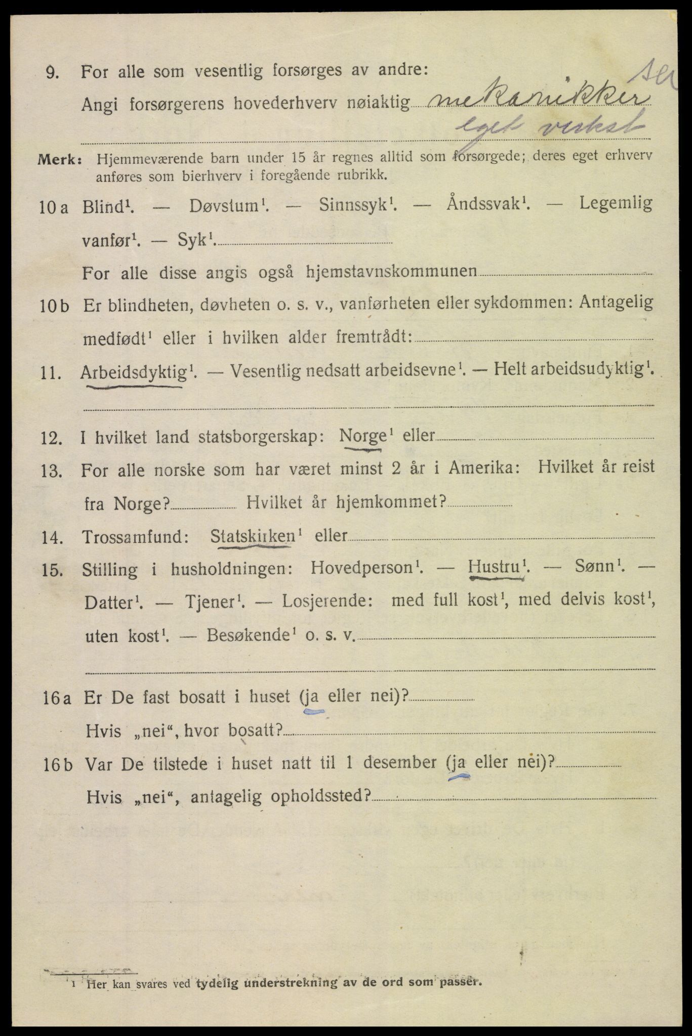 SAK, 1920 census for Tvedestrand, 1920, p. 1972