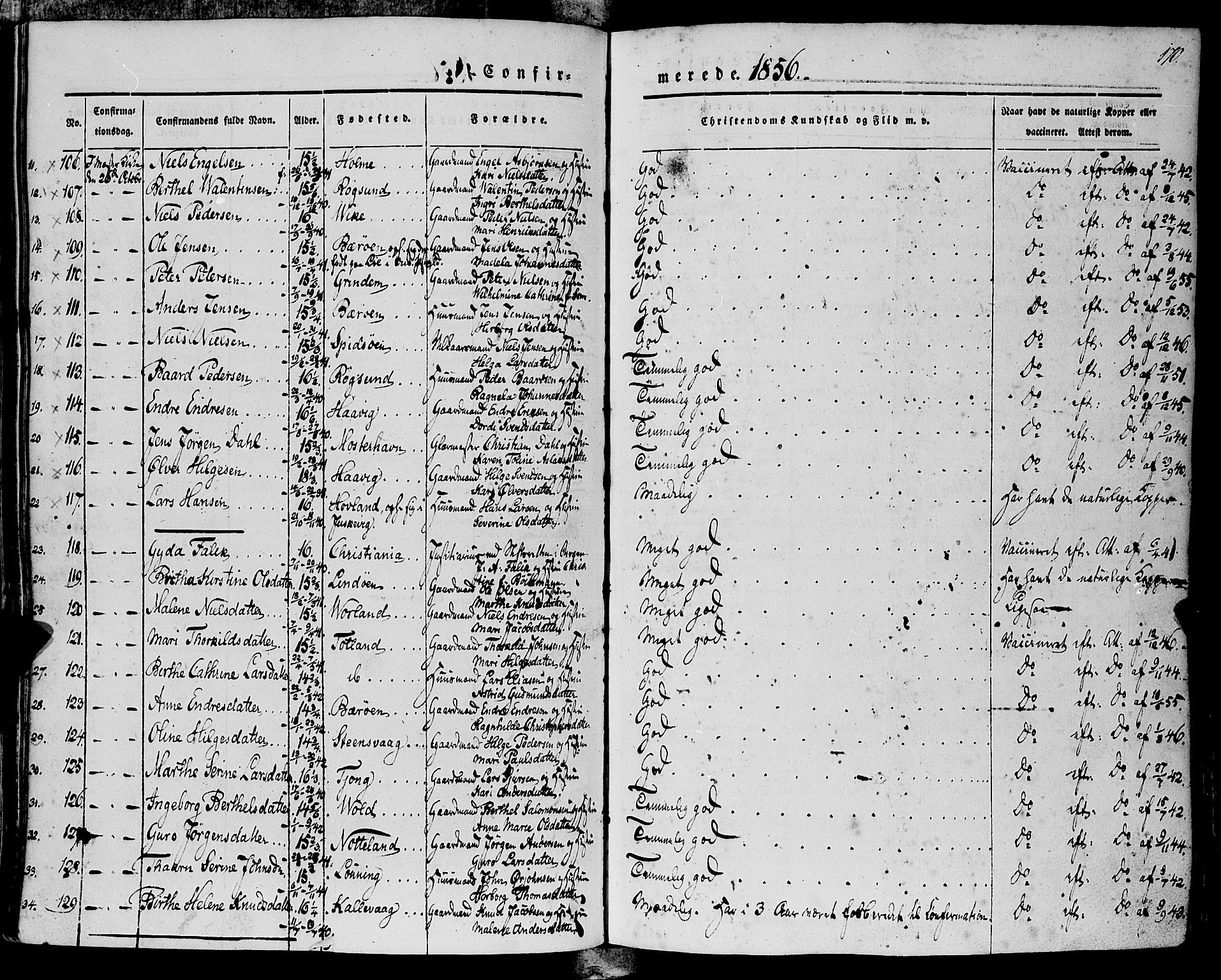 Finnås sokneprestembete, SAB/A-99925/H/Ha/Haa/Haaa/L0007: Parish register (official) no. A 7, 1850-1862, p. 170