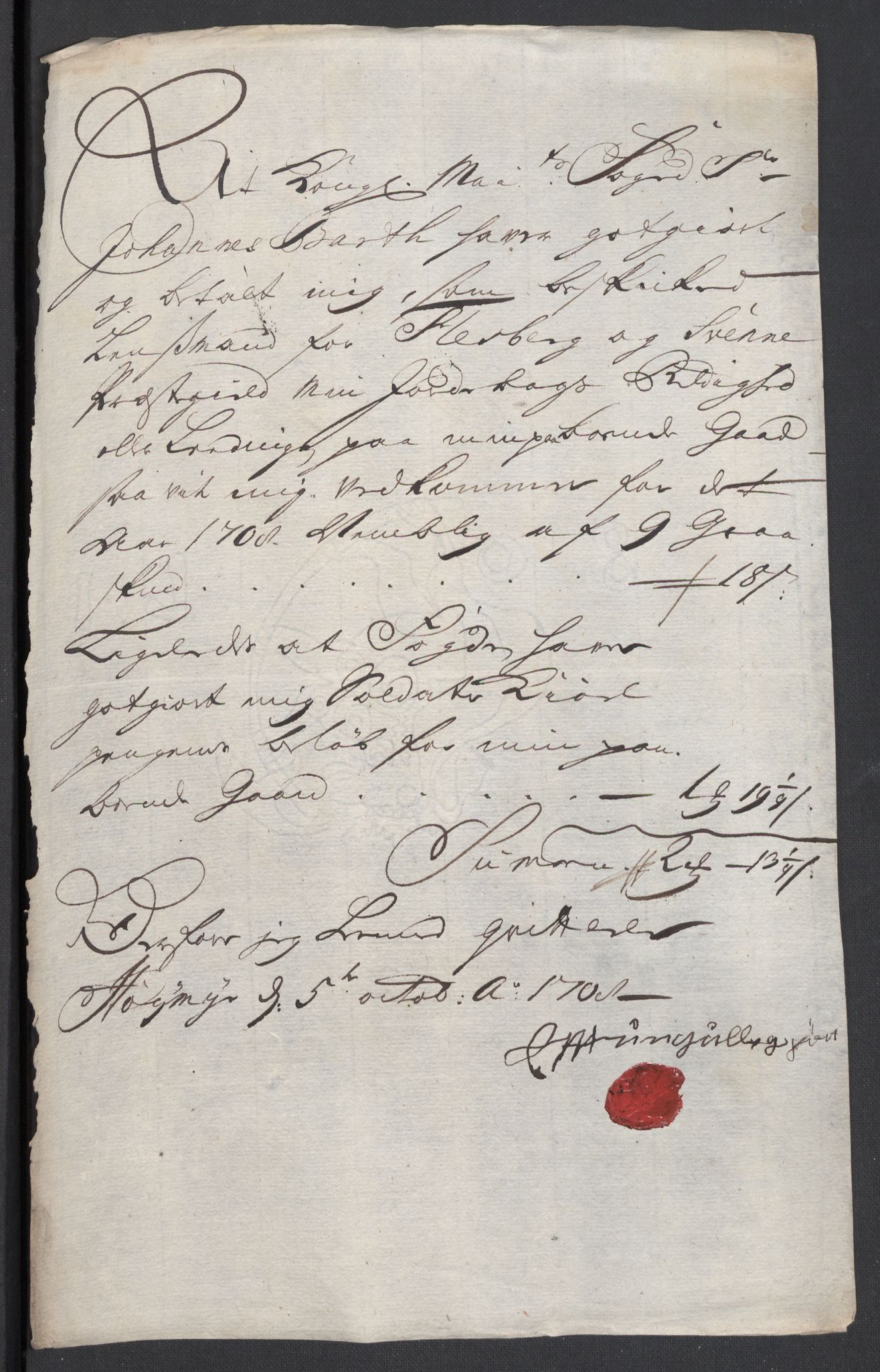 Rentekammeret inntil 1814, Reviderte regnskaper, Fogderegnskap, AV/RA-EA-4092/R24/L1584: Fogderegnskap Numedal og Sandsvær, 1707-1708, p. 336