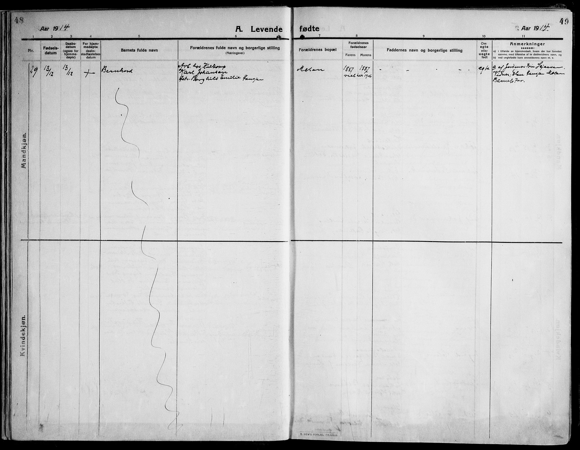 Skoger kirkebøker, AV/SAKO-A-59/F/Fa/L0007: Parish register (official) no. I 7, 1911-1936, p. 48-49