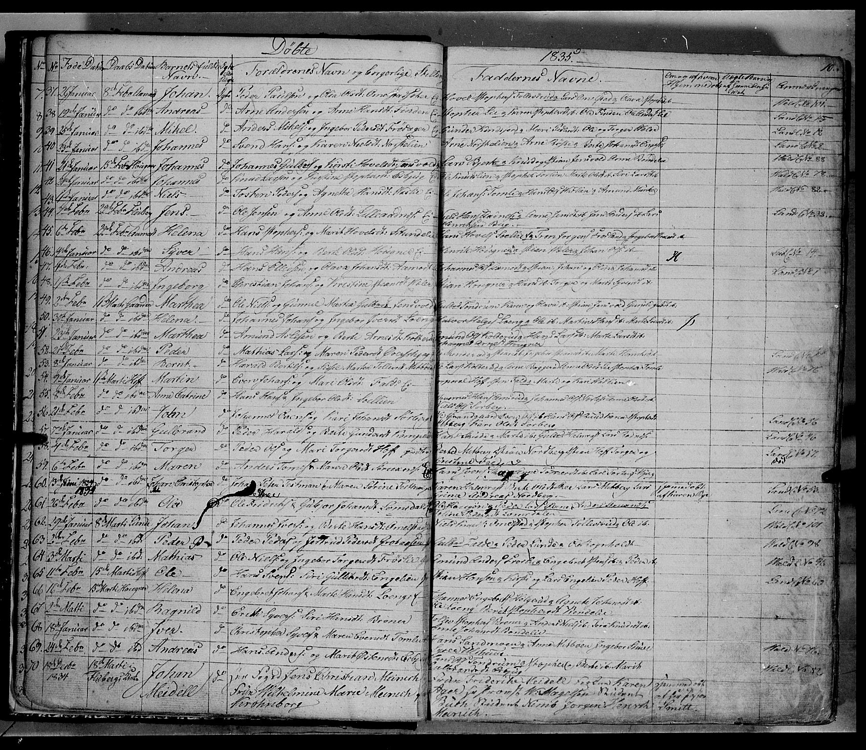 Land prestekontor, AV/SAH-PREST-120/H/Ha/Hab/L0002: Parish register (copy) no. 2, 1833-1849, p. 10