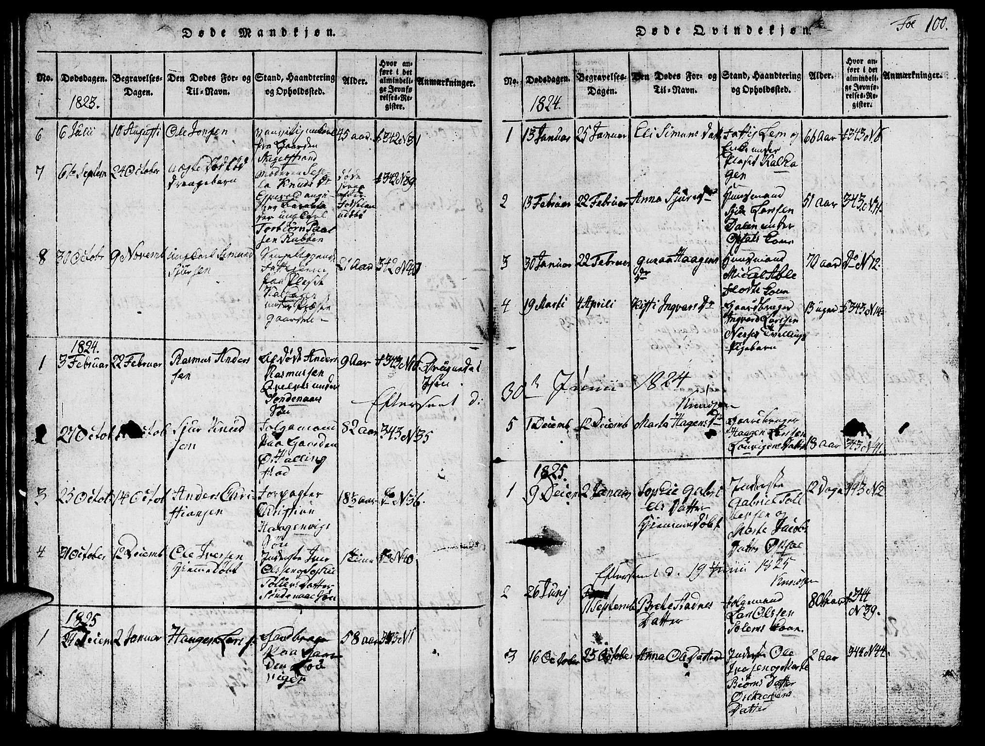 Vikedal sokneprestkontor, AV/SAST-A-101840/01/V: Parish register (copy) no. B 1, 1816-1853, p. 100