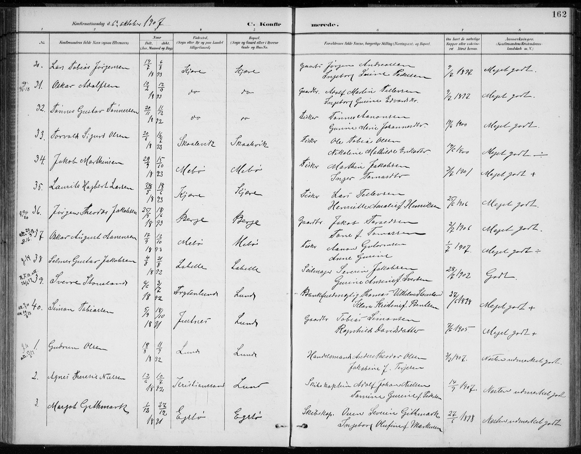 Oddernes sokneprestkontor, AV/SAK-1111-0033/F/Fa/Faa/L0010: Parish register (official) no. A 10, 1897-1911, p. 162