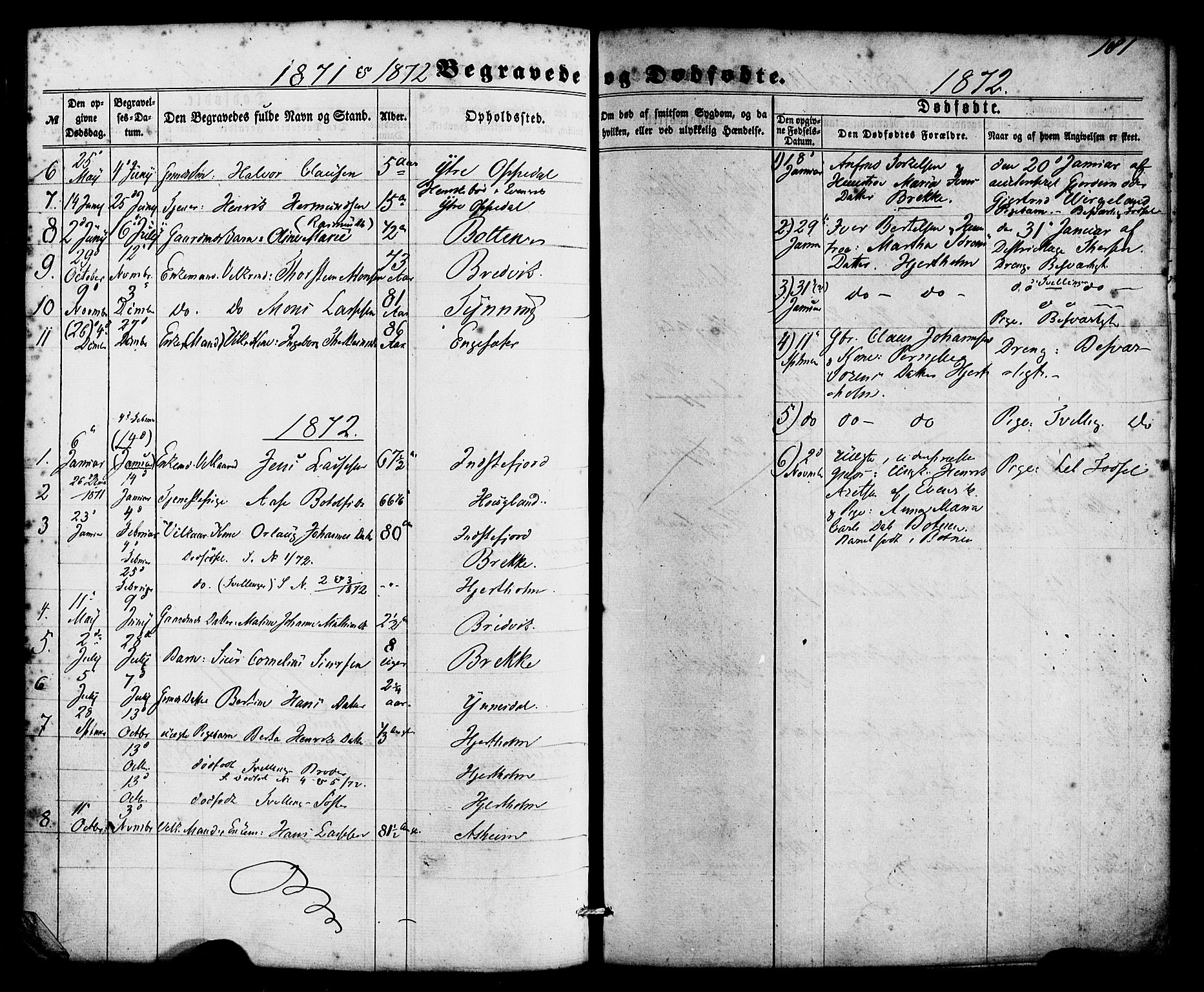 Gulen sokneprestembete, SAB/A-80201/H/Haa/Haac/L0001: Parish register (official) no. C 1, 1859-1881, p. 181