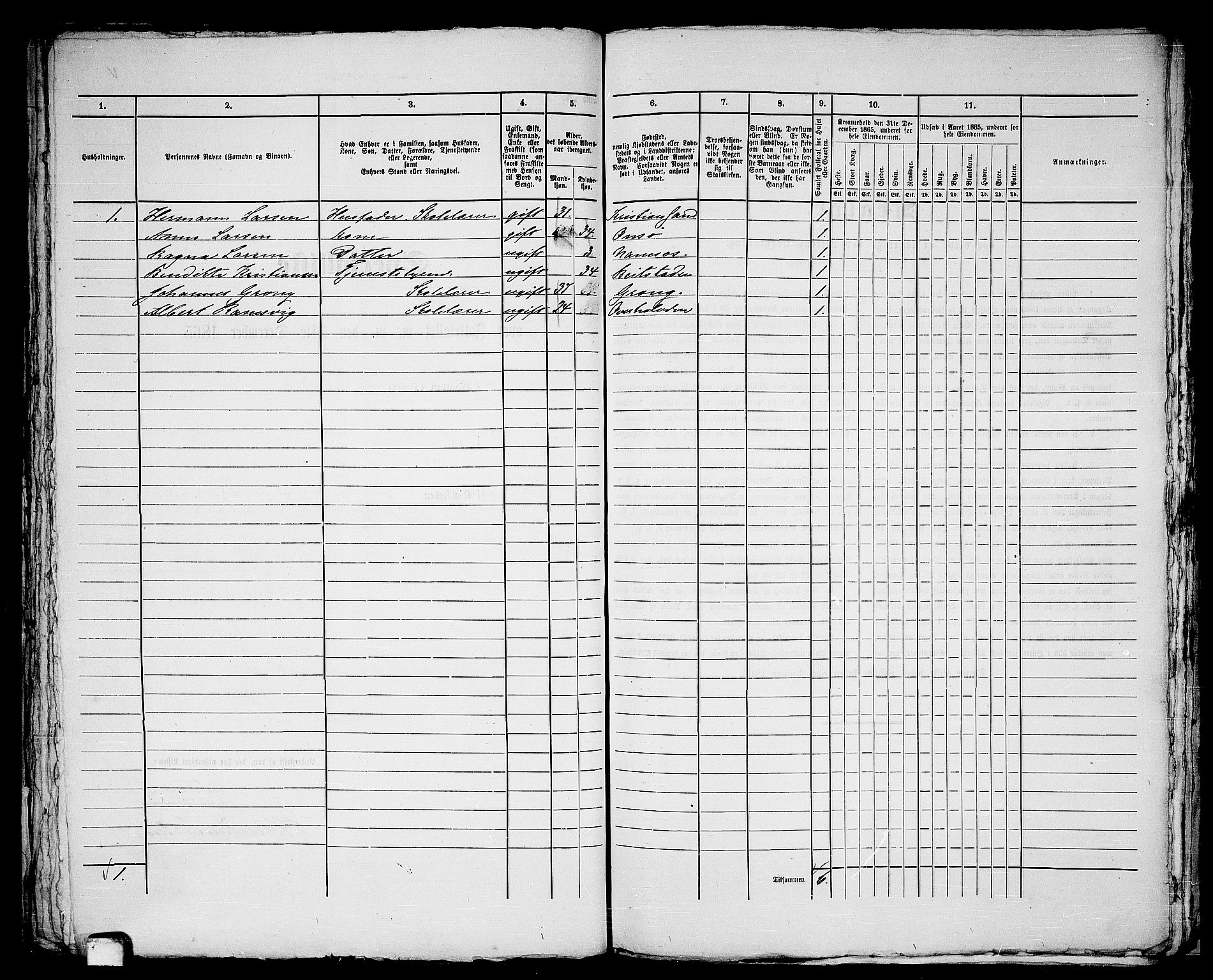 RA, 1865 census for Namsos/Namsos, 1865, p. 125