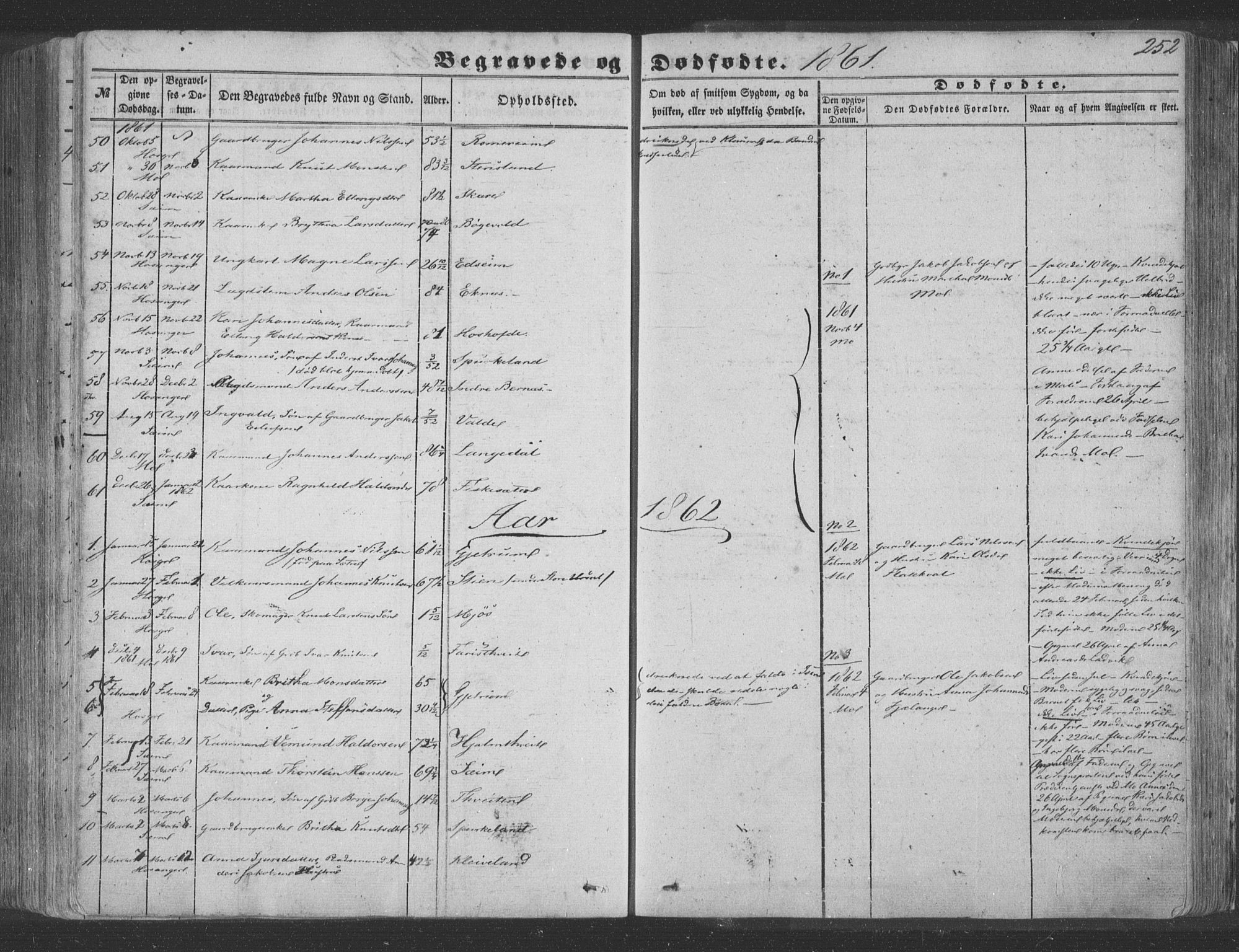 Hosanger sokneprestembete, SAB/A-75801/H/Haa: Parish register (official) no. A 8, 1849-1863, p. 252