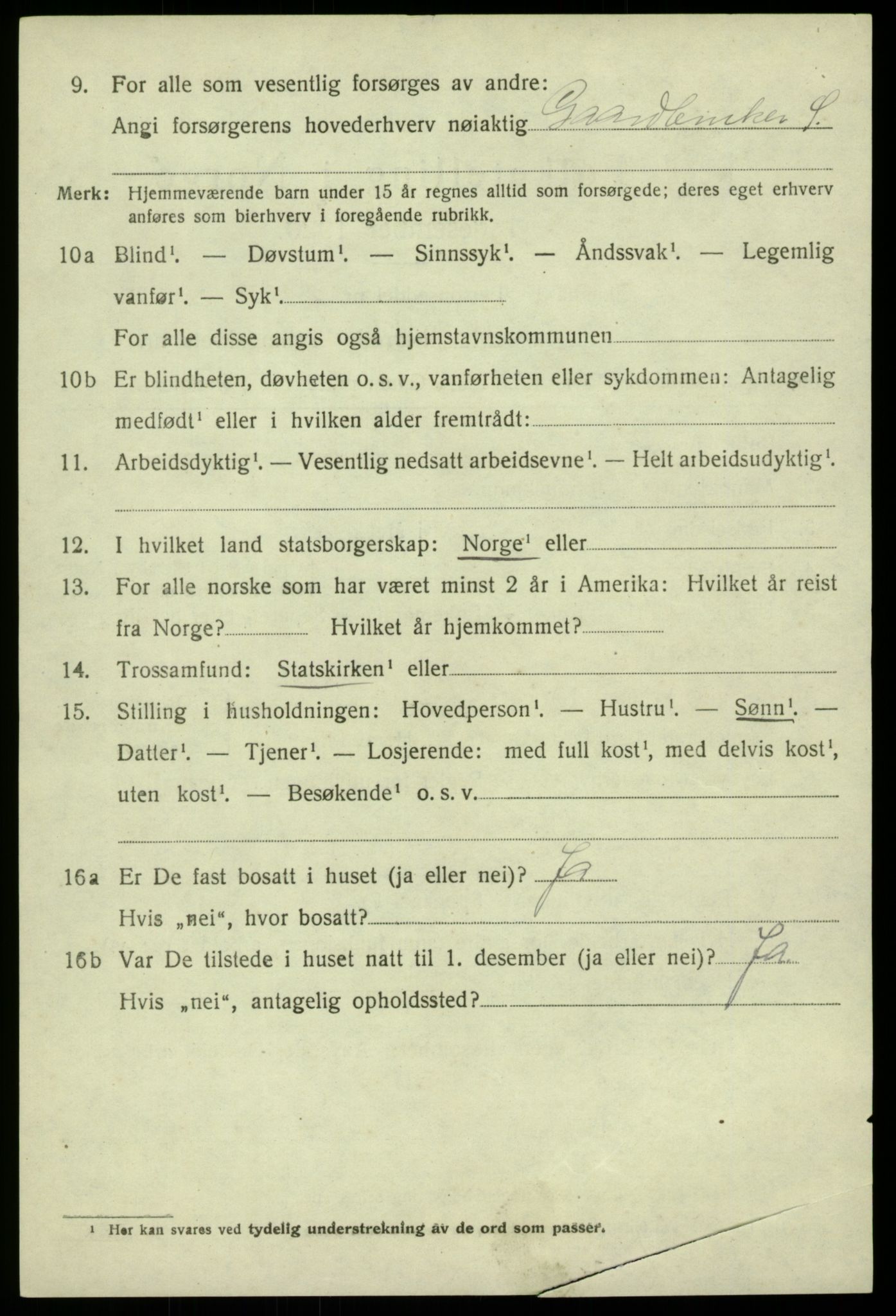 SAB, 1920 census for Jondal, 1920, p. 3745