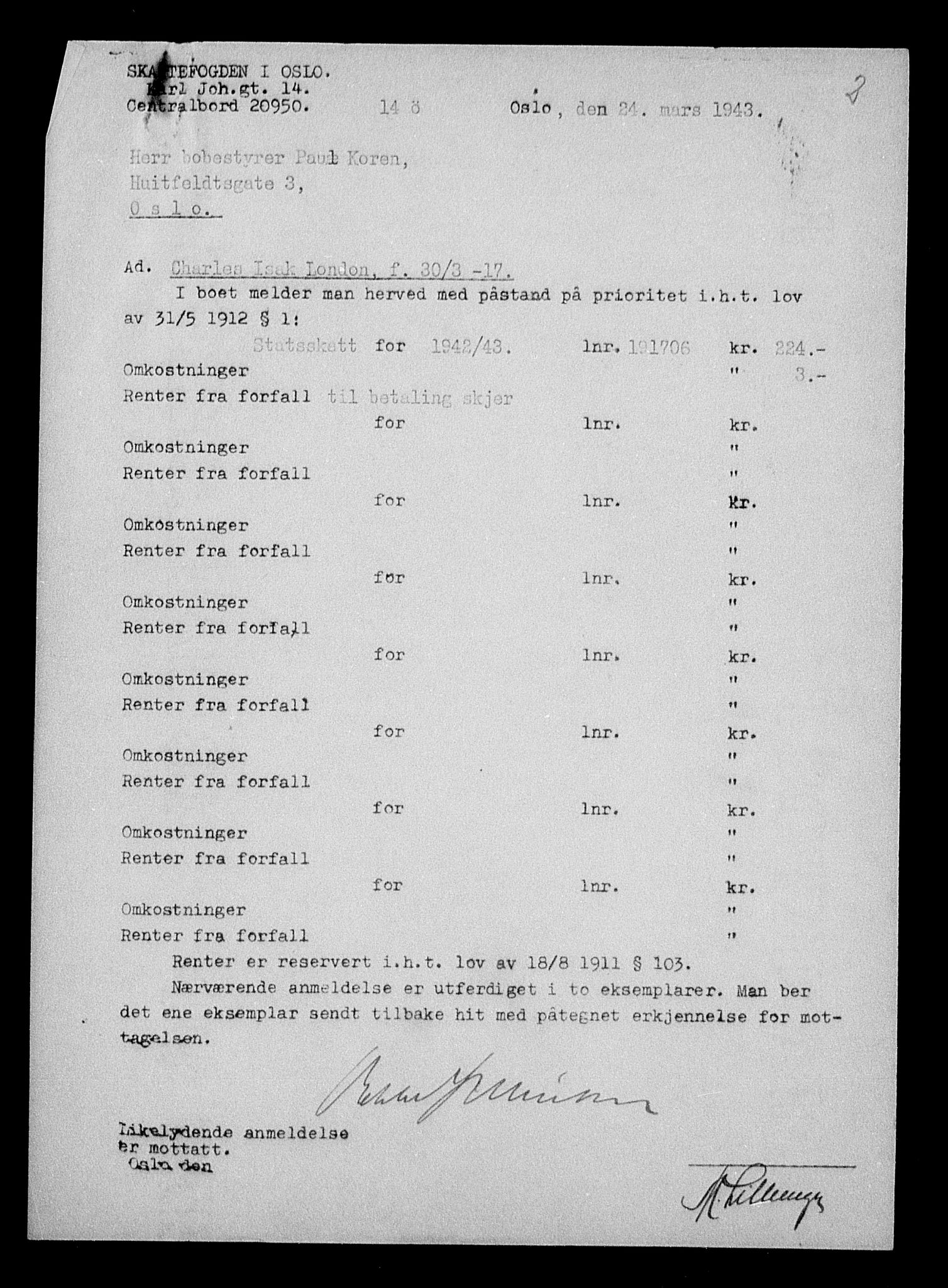 Justisdepartementet, Tilbakeføringskontoret for inndratte formuer, AV/RA-S-1564/H/Hc/Hcc/L0960: --, 1945-1947, p. 345