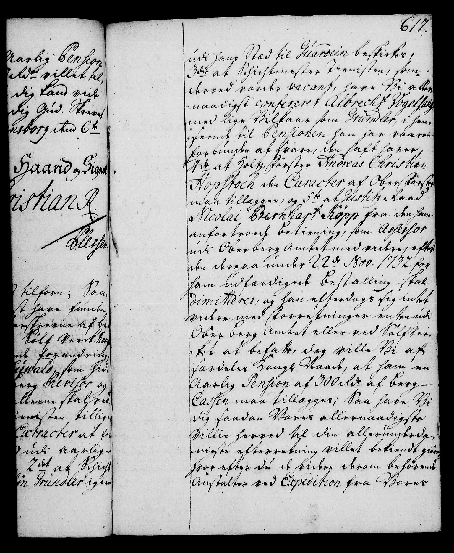 Rentekammeret, Kammerkanselliet, RA/EA-3111/G/Gg/Gga/L0003: Norsk ekspedisjonsprotokoll med register (merket RK 53.3), 1727-1734, p. 617