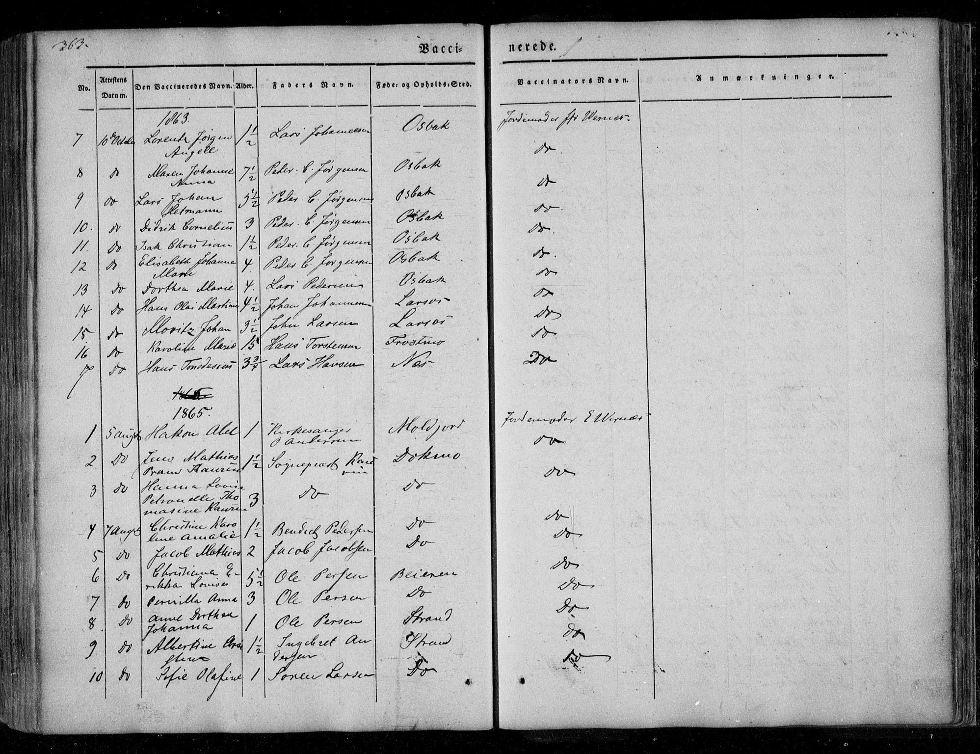 Ministerialprotokoller, klokkerbøker og fødselsregistre - Nordland, AV/SAT-A-1459/846/L0644: Parish register (official) no. 846A02, 1837-1872, p. 363