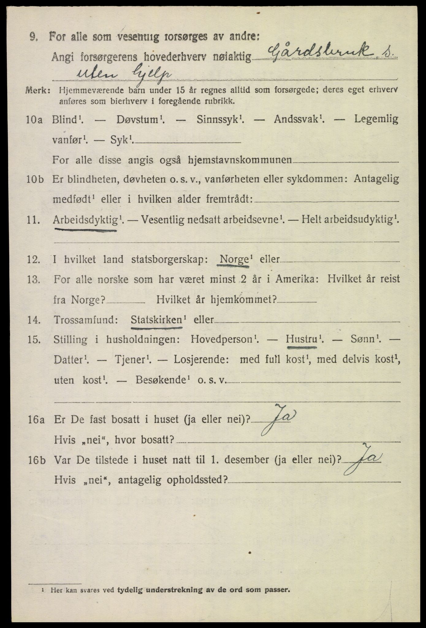 SAH, 1920 census for Øvre Rendal, 1920, p. 1522