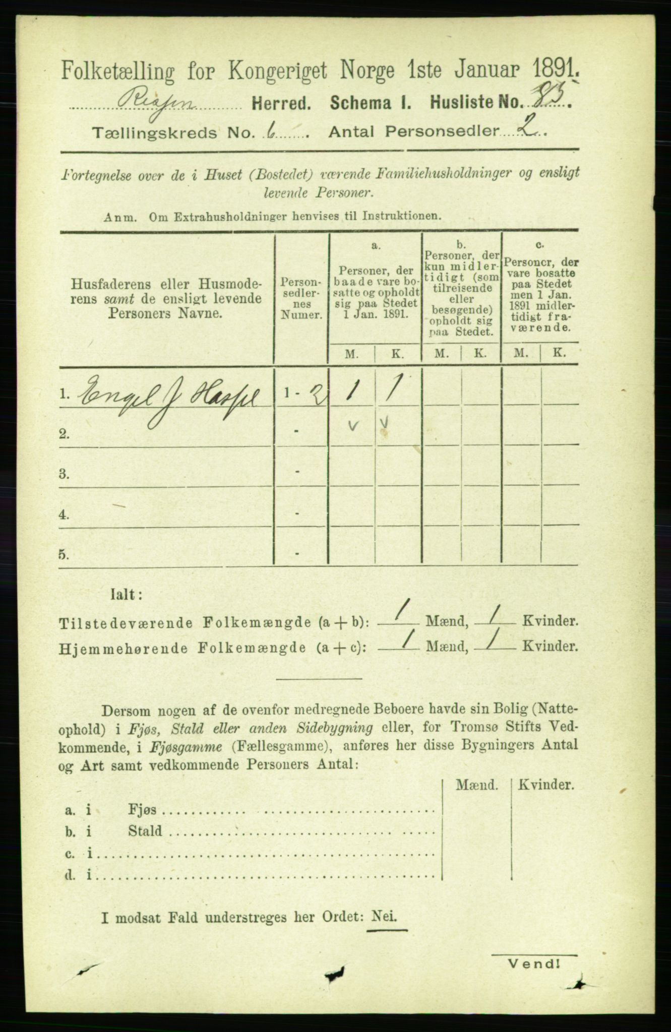 RA, 1891 census for 1624 Rissa, 1891, p. 3298