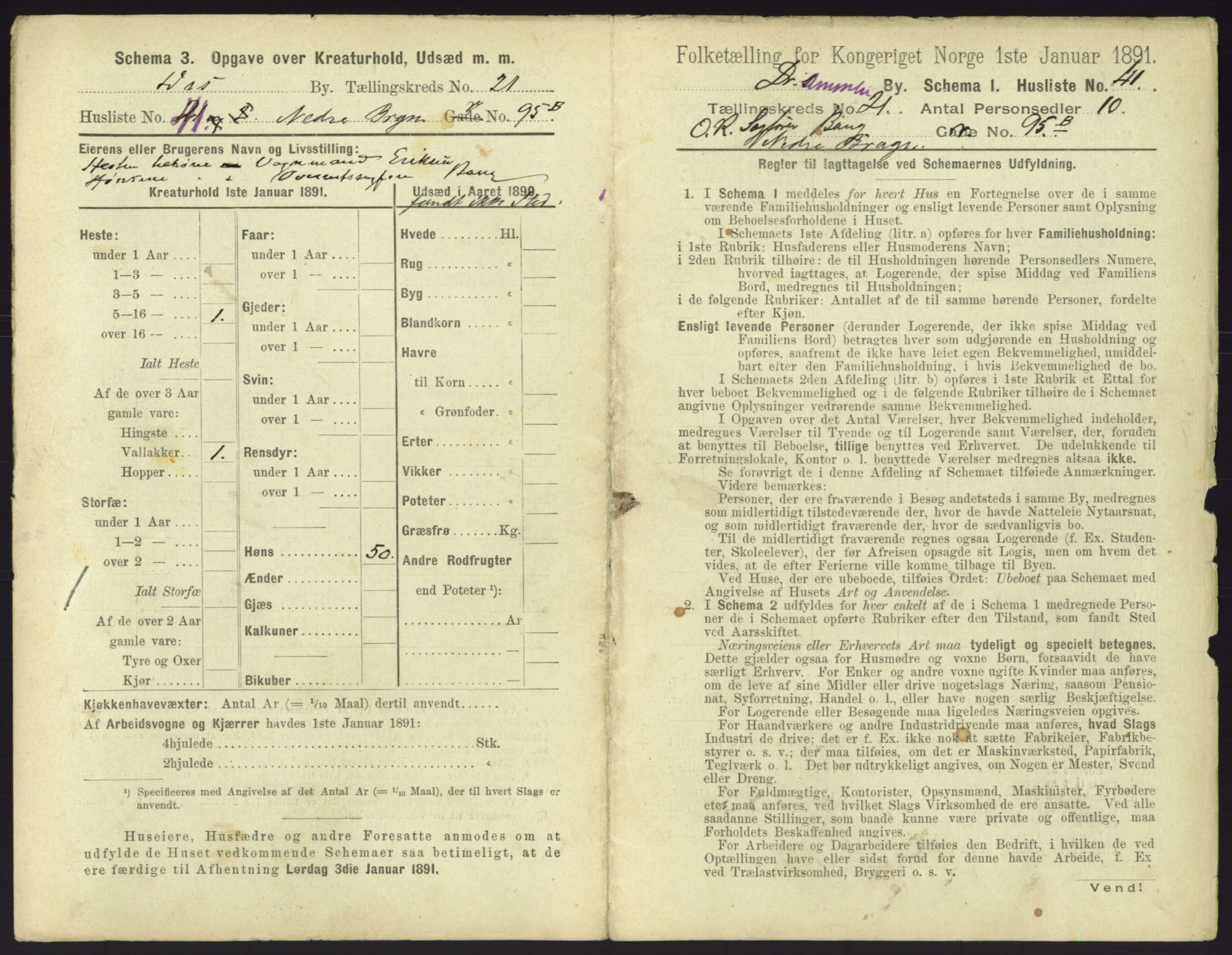 RA, 1891 census for 0602 Drammen, 1891, p. 1817