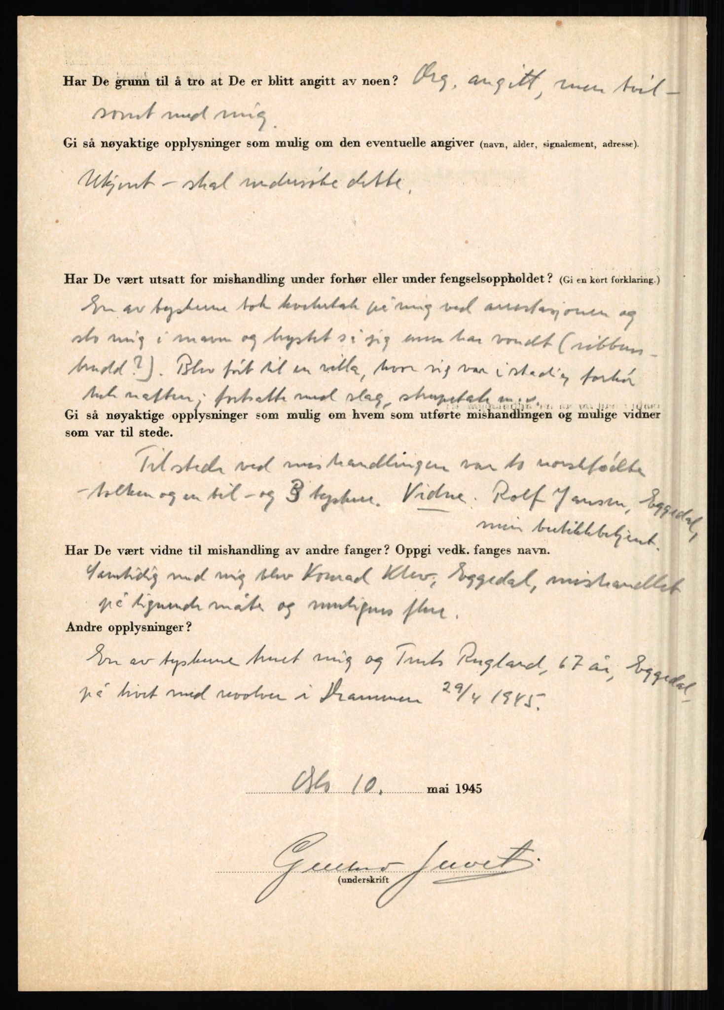 Rikspolitisjefen, AV/RA-S-1560/L/L0008: Jaffe, Bernhard - Karset, Helge Hafsahl, 1940-1945, p. 1090