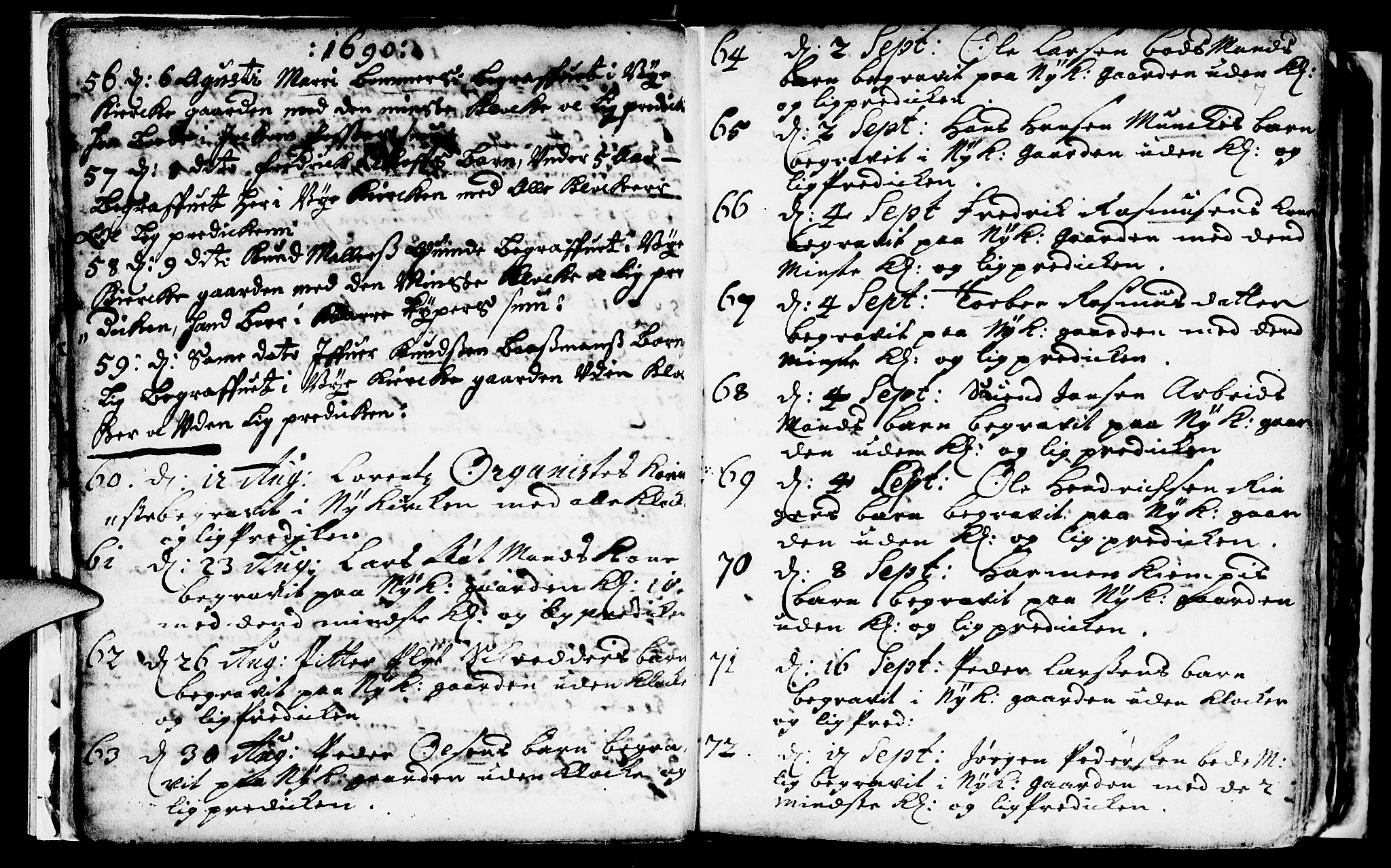 Nykirken Sokneprestembete, AV/SAB-A-77101/H/Haa/L0009: Parish register (official) no. A 9, 1689-1759, p. 7