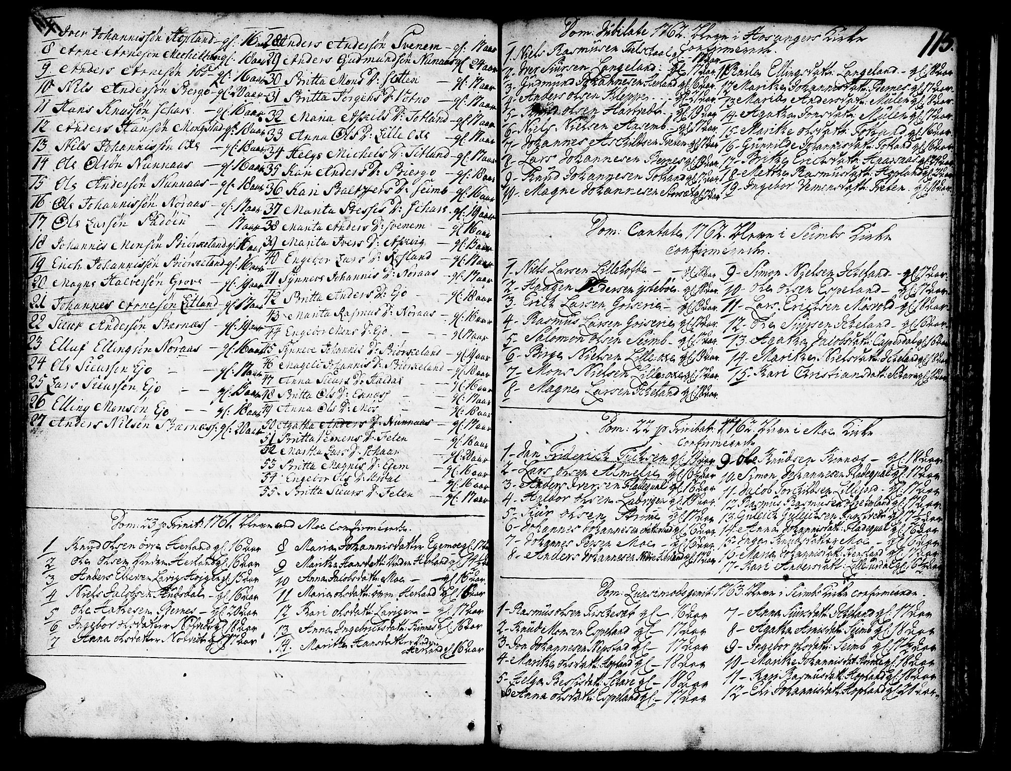 Hosanger sokneprestembete, AV/SAB-A-75801/H/Haa: Parish register (official) no. A 1 /1, 1750-1766, p. 115