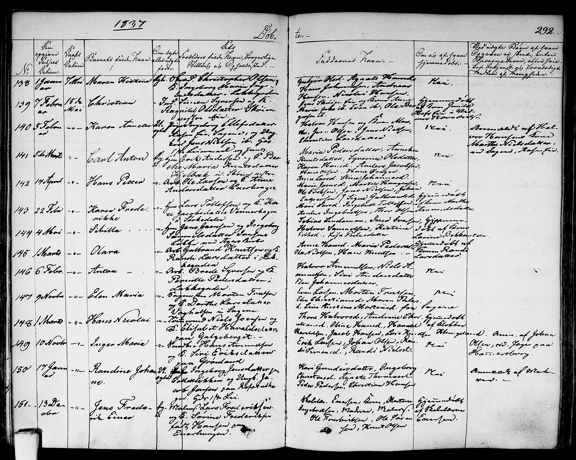 Aker prestekontor kirkebøker, AV/SAO-A-10861/F/L0013: Parish register (official) no. 13, 1828-1837, p. 292