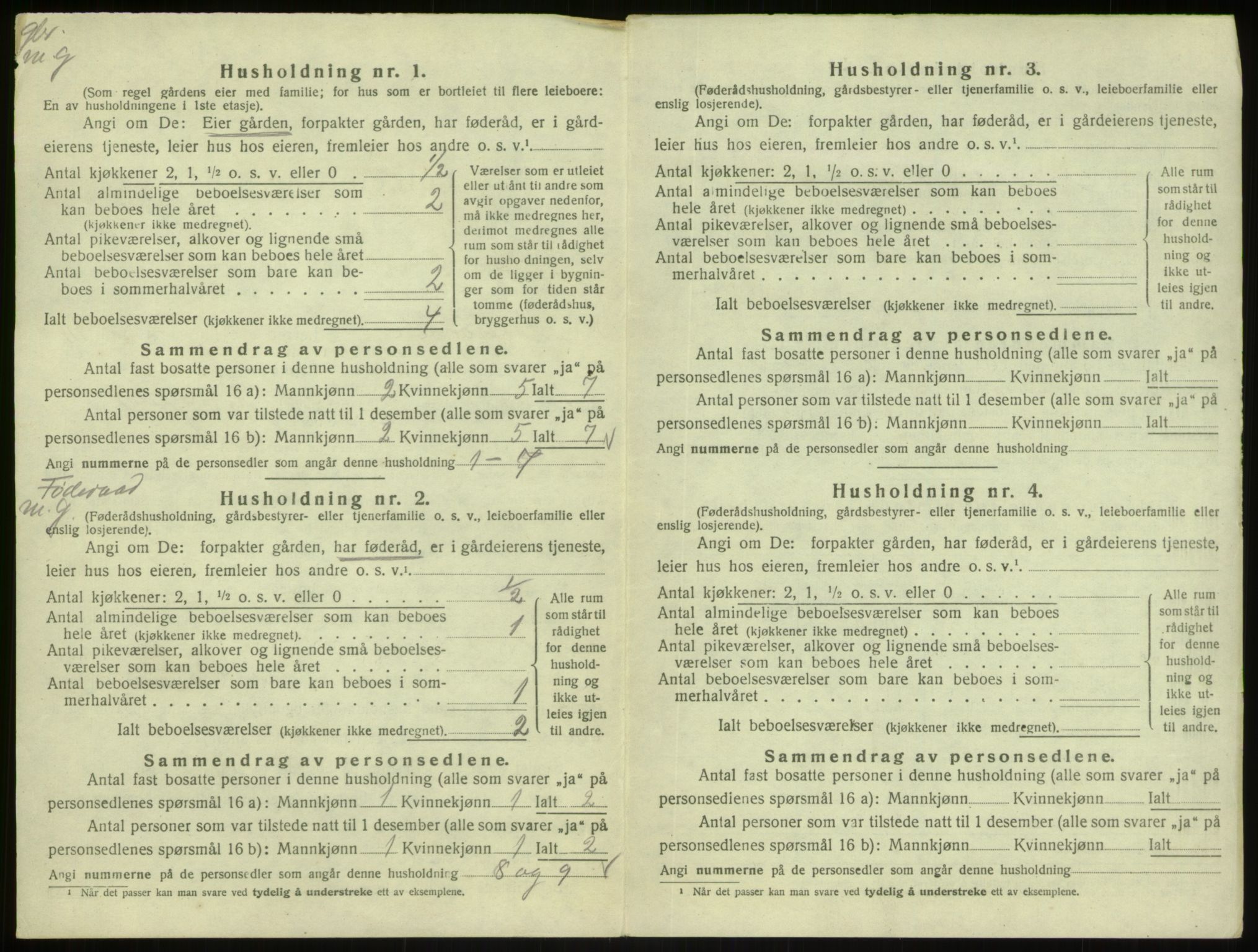 SAB, 1920 census for Masfjorden, 1920, p. 466