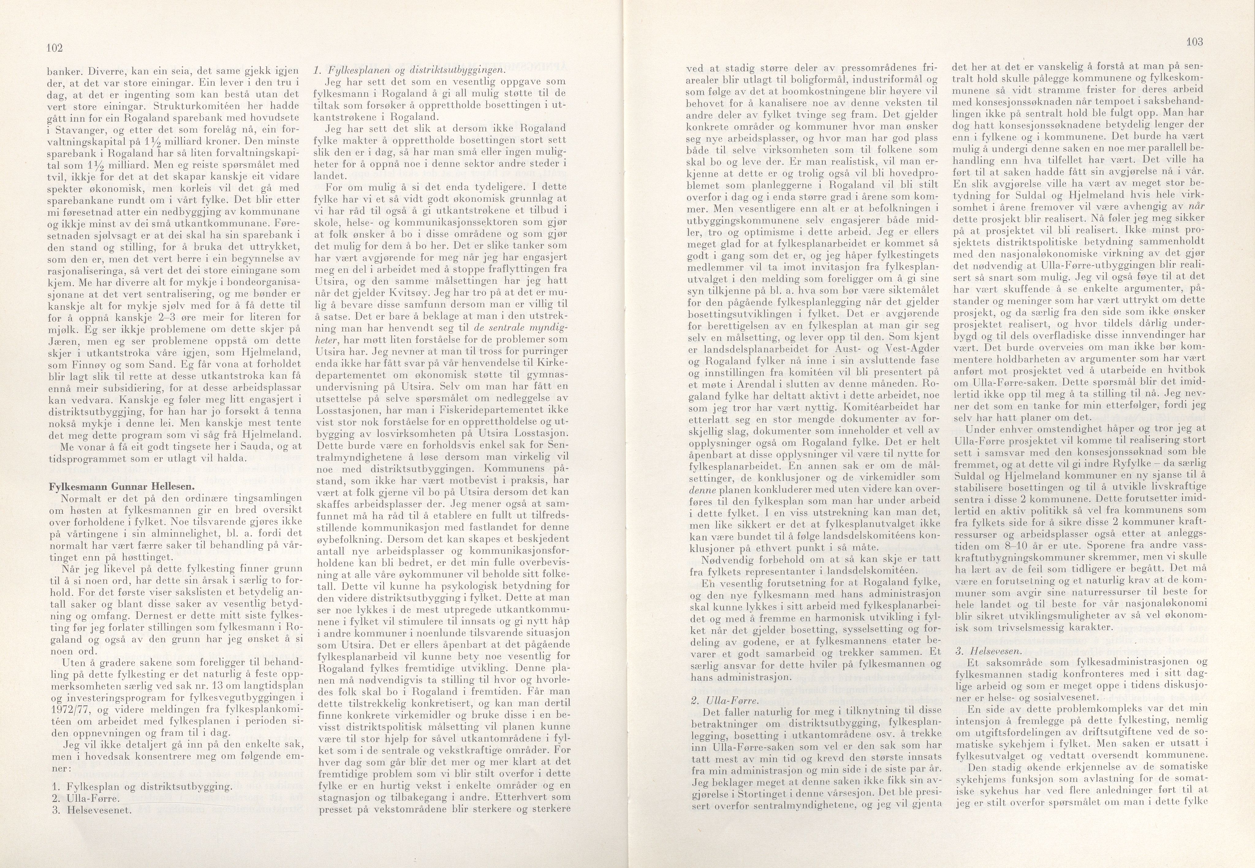 Rogaland fylkeskommune - Fylkesrådmannen , IKAR/A-900/A/Aa/Aaa/L0093: Møtebok , 1973, p. 102-103