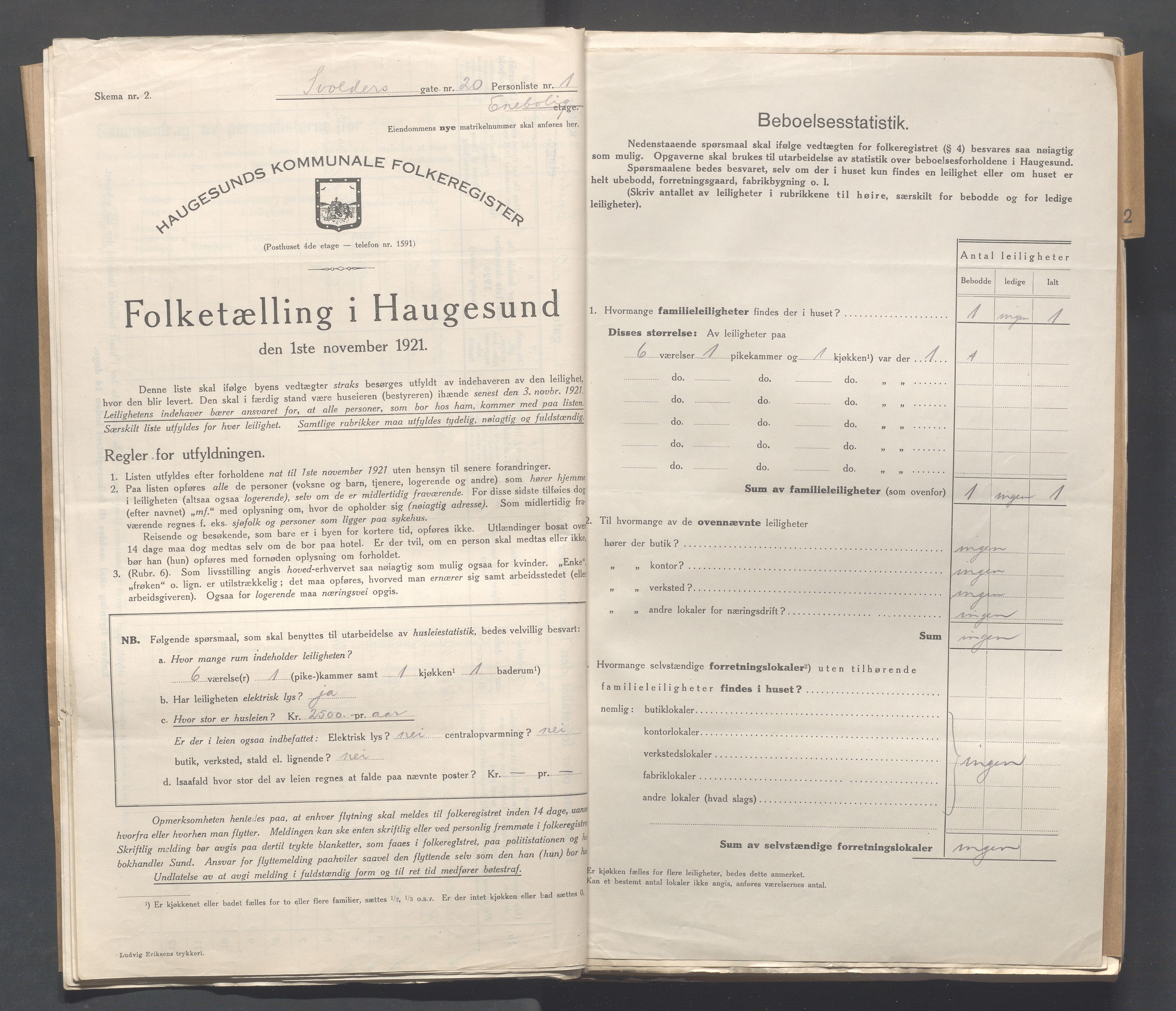 IKAR, Local census 1.11.1921 for Haugesund, 1921, p. 4989