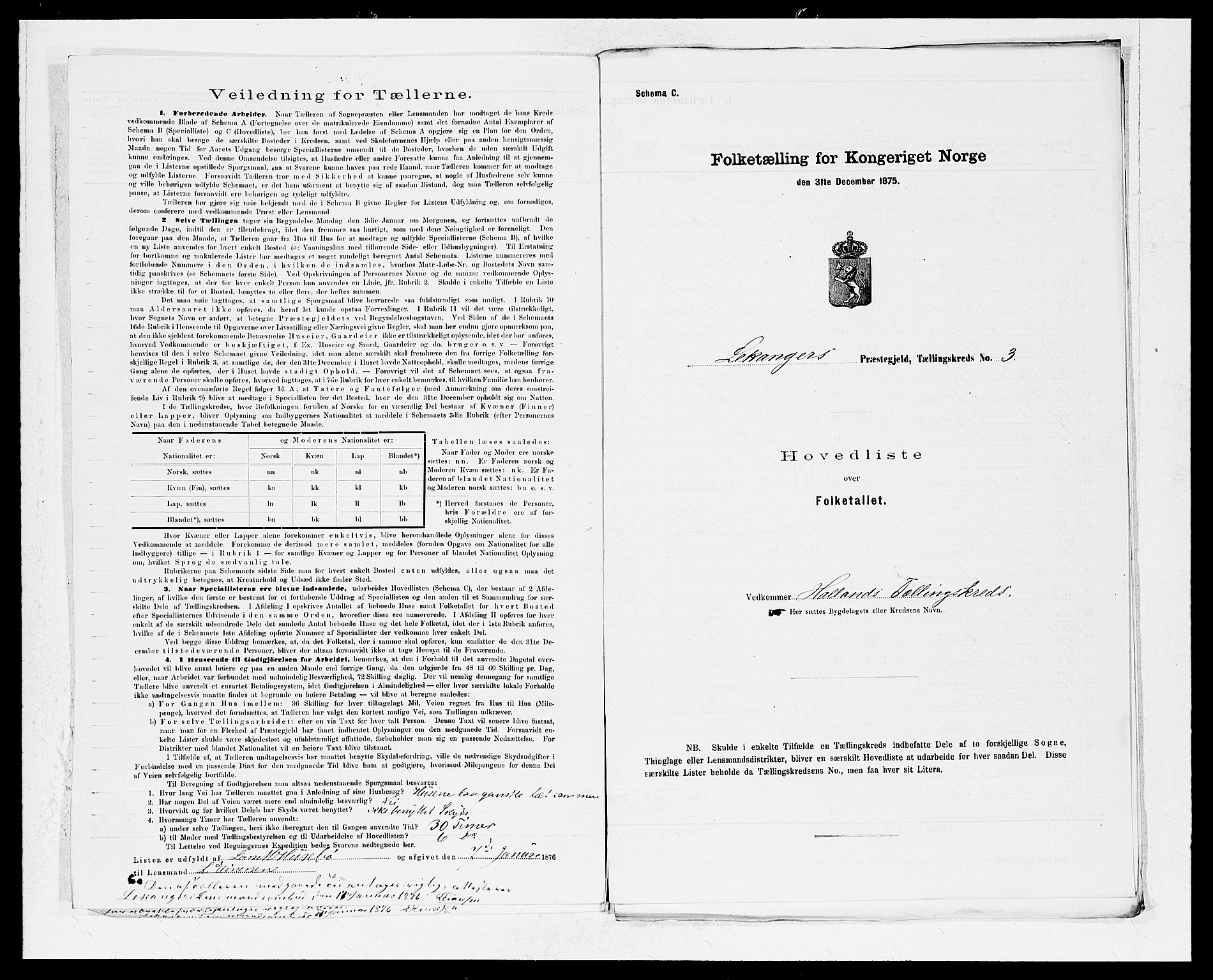 SAB, 1875 census for 1419P Leikanger, 1875, p. 6