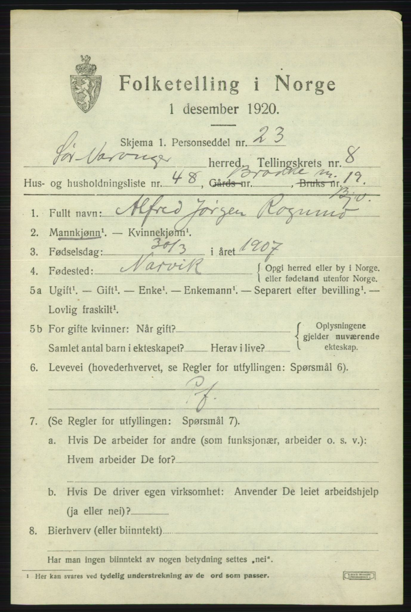 SATØ, 1920 census for Sør-Varanger, 1920, p. 5669