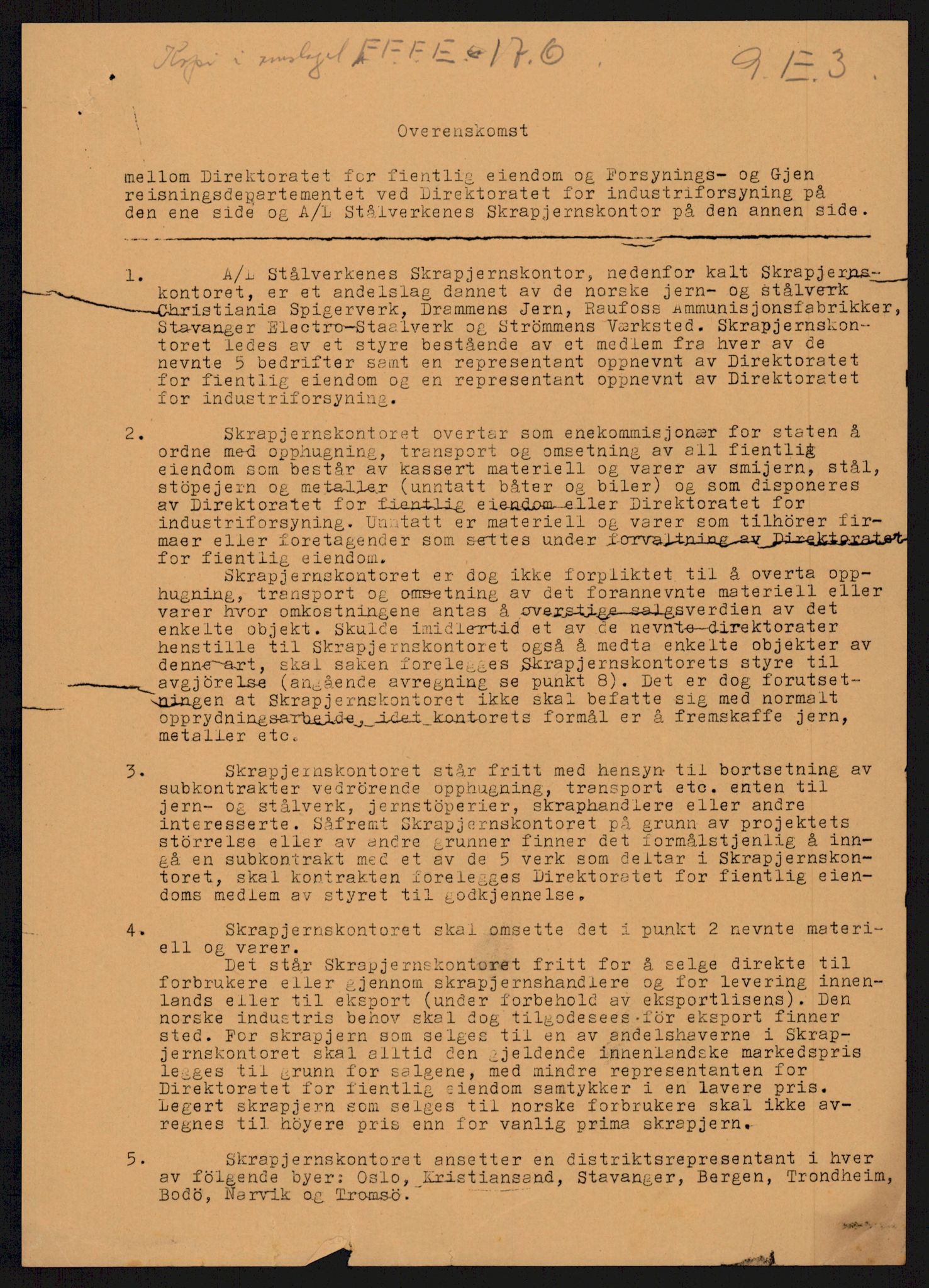 Direktoratet for industriforsyning, Sekretariatet, RA/S-4153/D/Df/L0055: 9. Metallkontoret, 1940-1945, p. 752