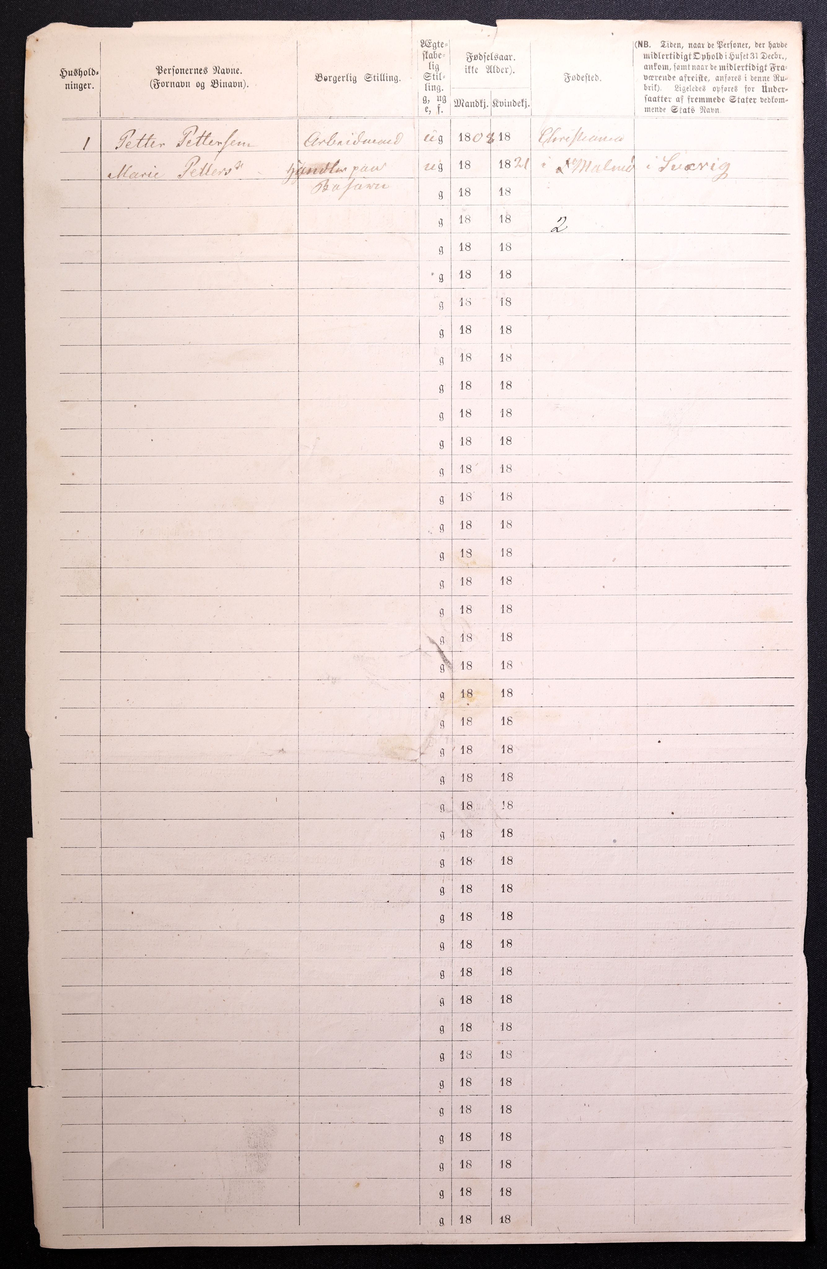 RA, 1870 census for 0301 Kristiania, 1870, p. 4154