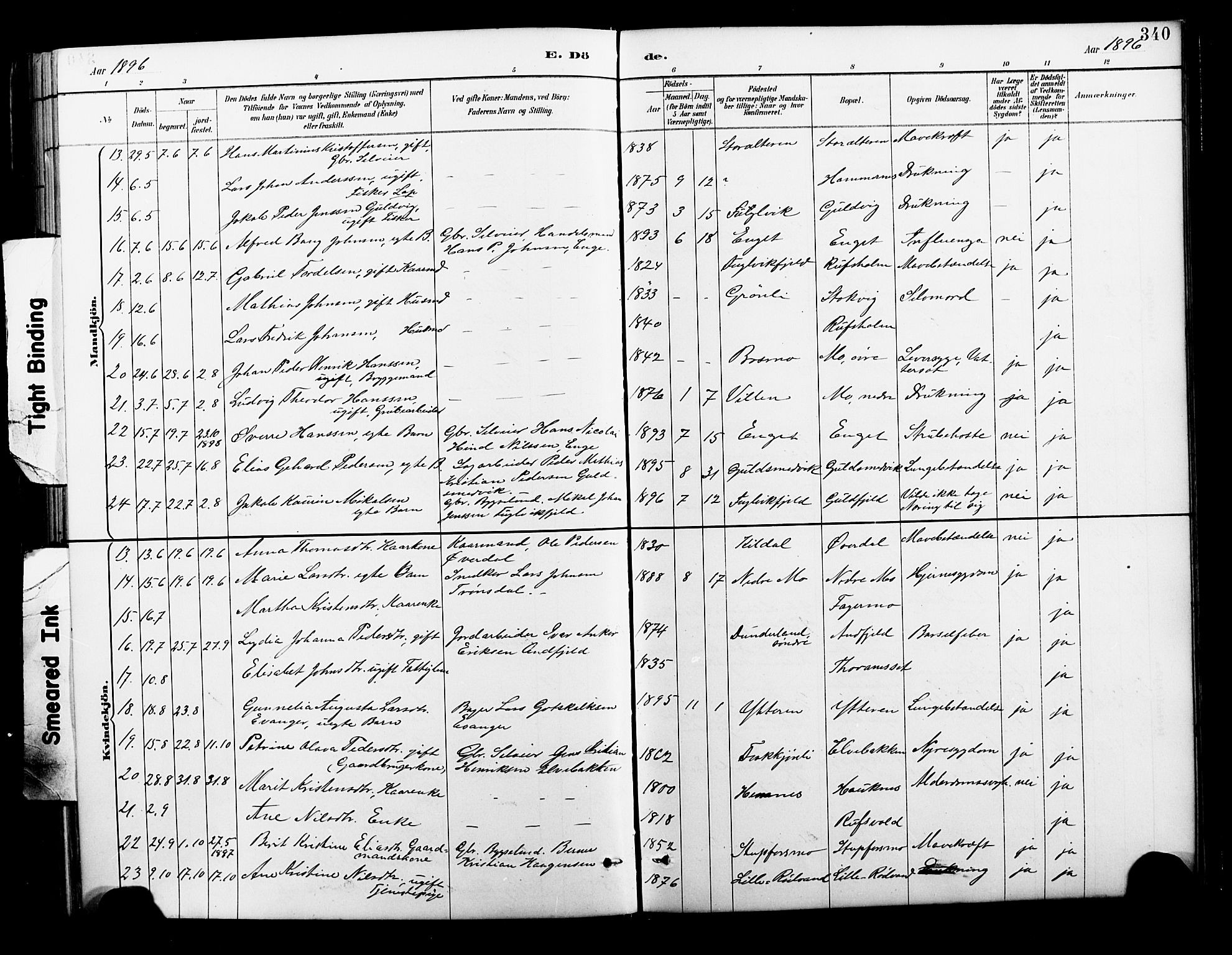 Ministerialprotokoller, klokkerbøker og fødselsregistre - Nordland, AV/SAT-A-1459/827/L0421: Parish register (copy) no. 827C10, 1887-1906, p. 340