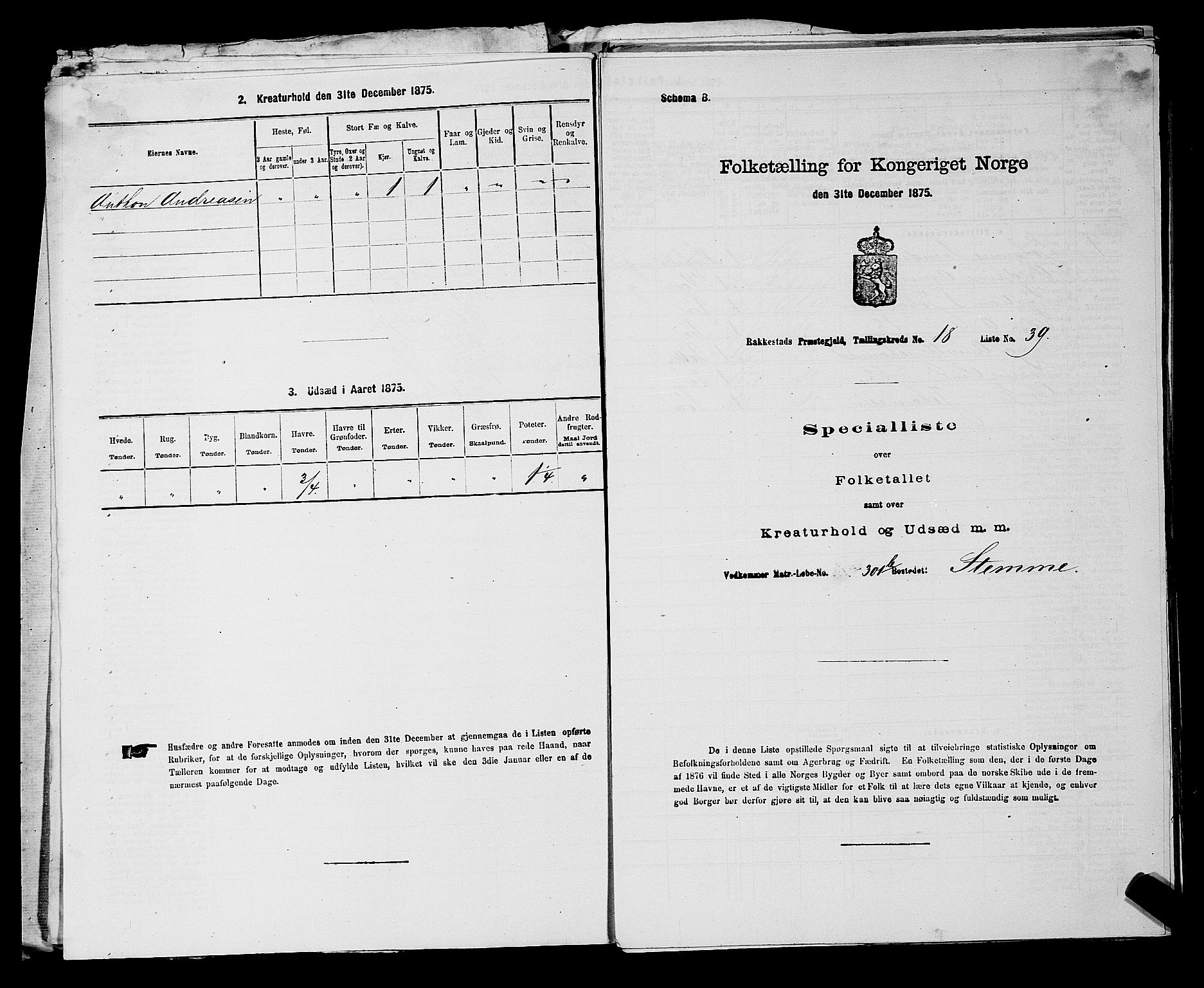 RA, 1875 census for 0128P Rakkestad, 1875, p. 1866