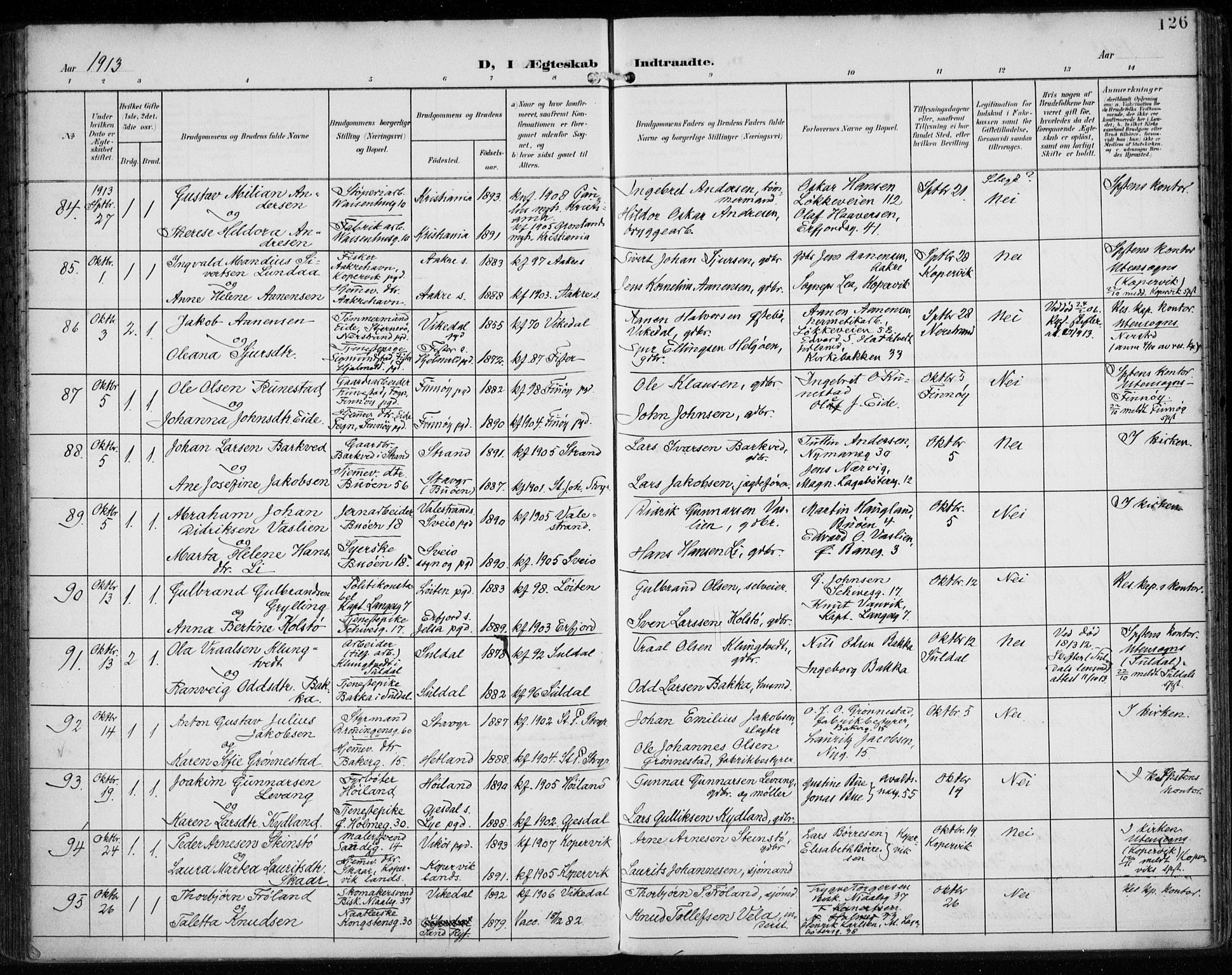 St. Petri sokneprestkontor, AV/SAST-A-101813/002/A/L0003: Parish register (official) no. A 24, 1900-1921, p. 126
