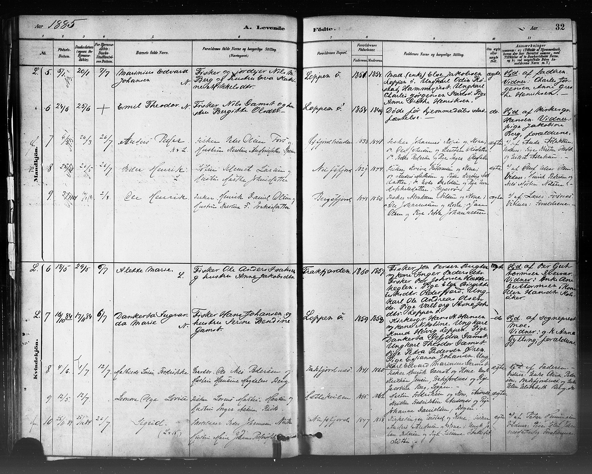 Loppa sokneprestkontor, SATØ/S-1339/H/Ha/L0006kirke: Parish register (official) no. 6, 1879-1895, p. 32