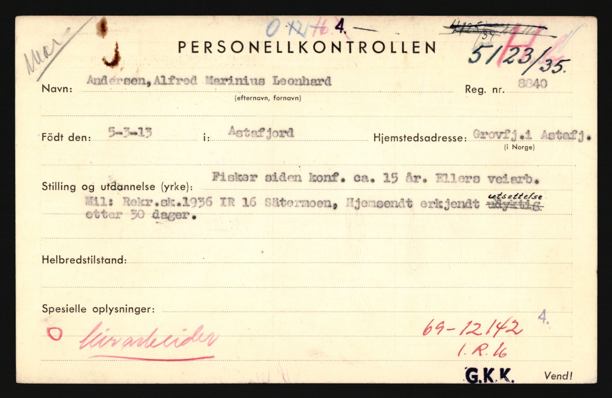 Forsvaret, Troms infanteriregiment nr. 16, AV/RA-RAFA-3146/P/Pa/L0019: Rulleblad for regimentets menige mannskaper, årsklasse 1935, 1935, p. 15