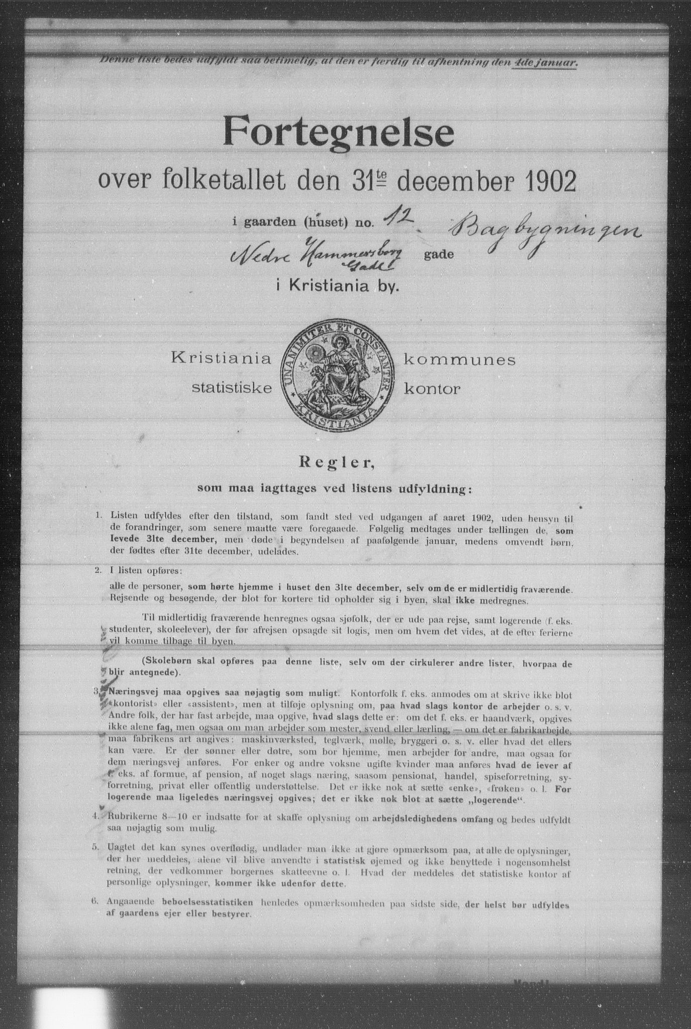 OBA, Municipal Census 1902 for Kristiania, 1902, p. 13139