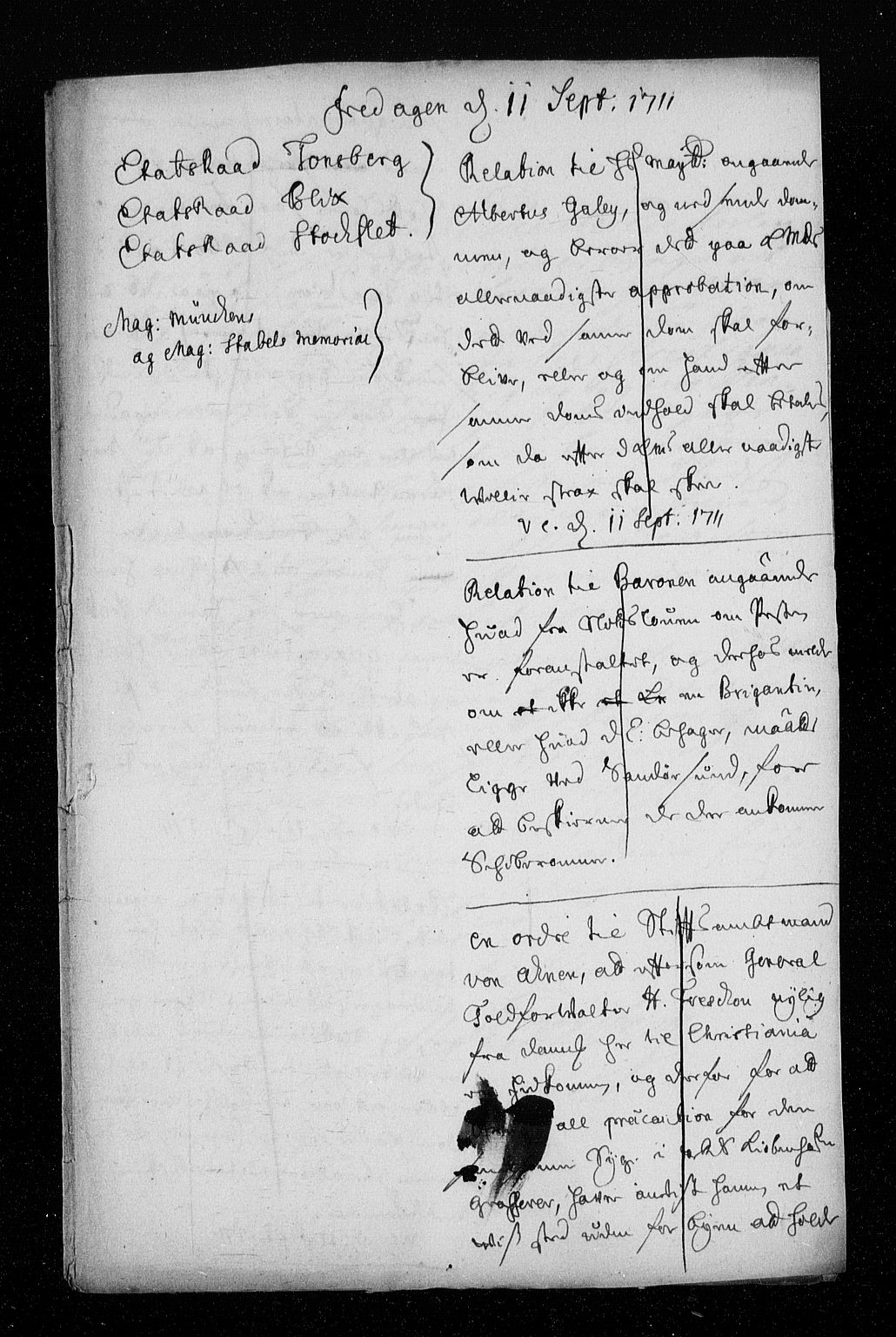 Stattholderembetet 1572-1771, AV/RA-EA-2870/Aa/L0003: Konsept til voteringsprotokoll, 1711, p. 176