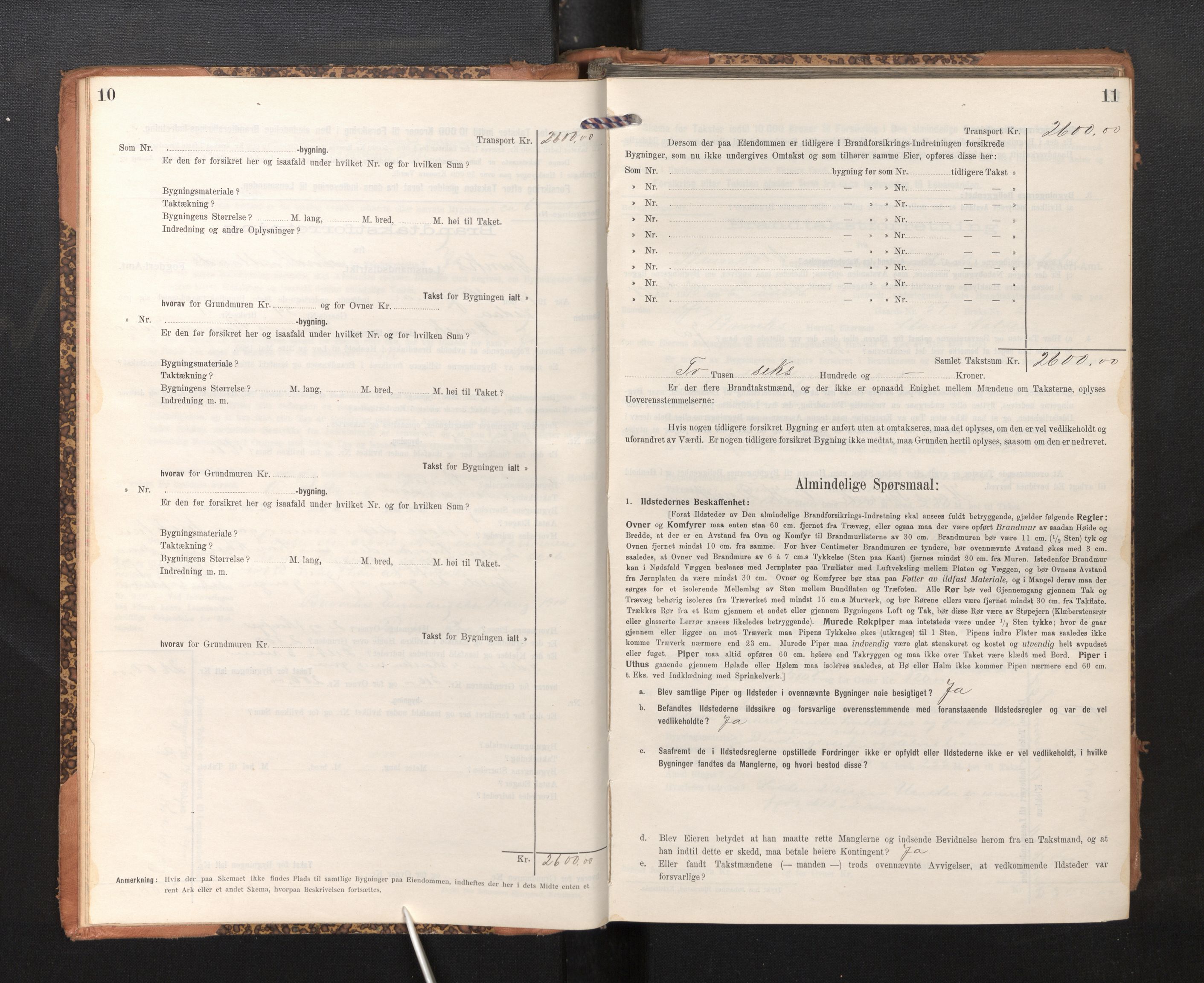 Lensmannen i Bruvik, AV/SAB-A-31301/0012/L0008: Branntakstprotokoll, skjematakst, 1914-1919, p. 10-11