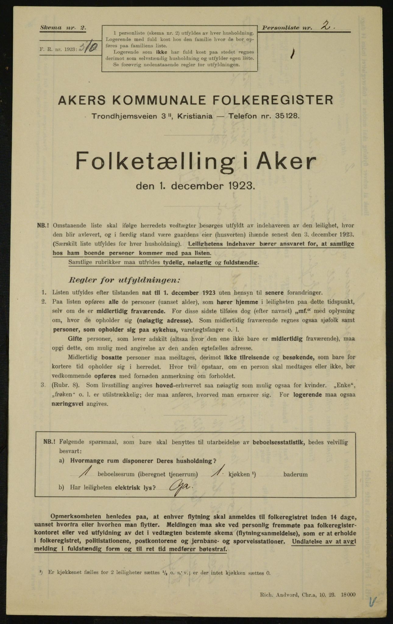 , Municipal Census 1923 for Aker, 1923, p. 25724