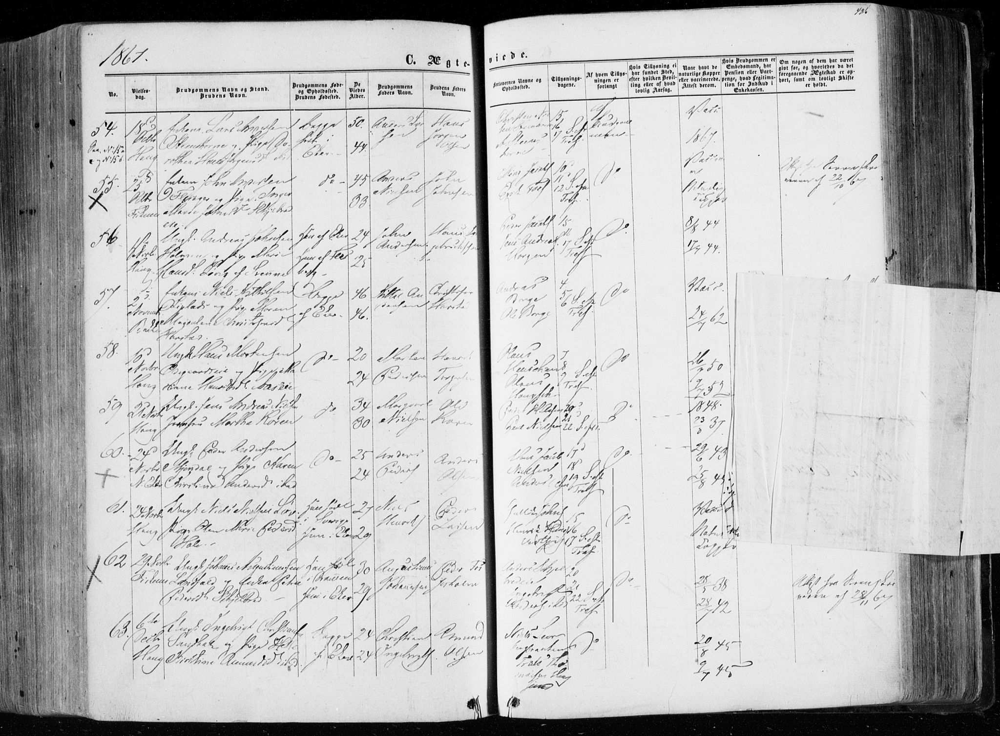 Eiker kirkebøker, SAKO/A-4/F/Fa/L0016: Parish register (official) no. I 16, 1860-1868, p. 487
