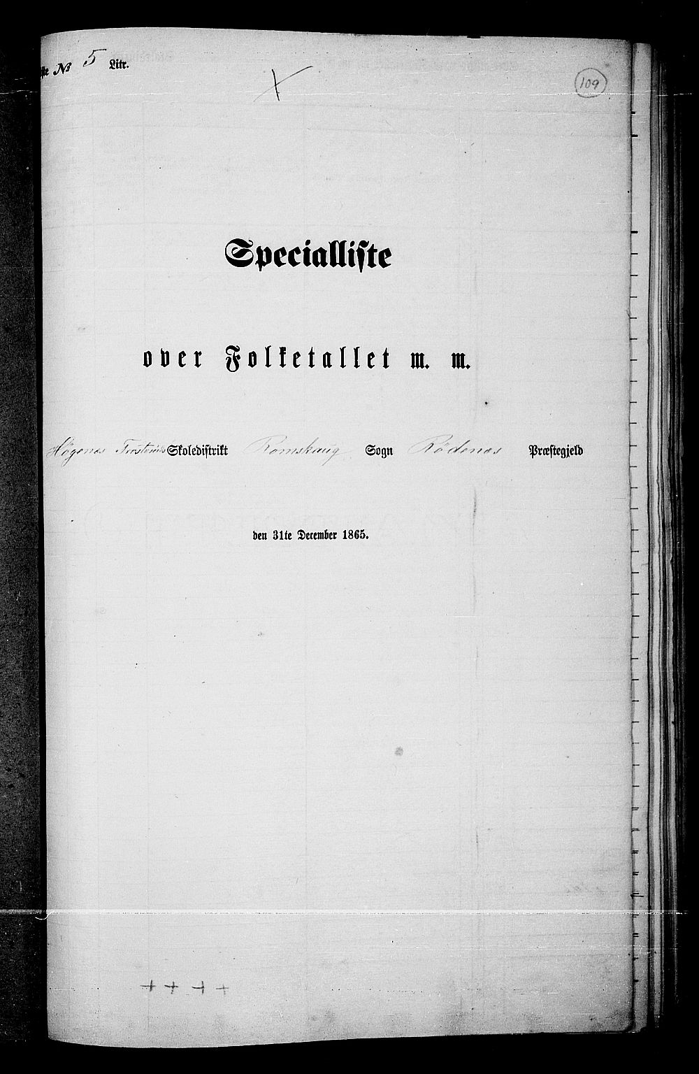 RA, 1865 census for Rødenes, 1865, p. 94
