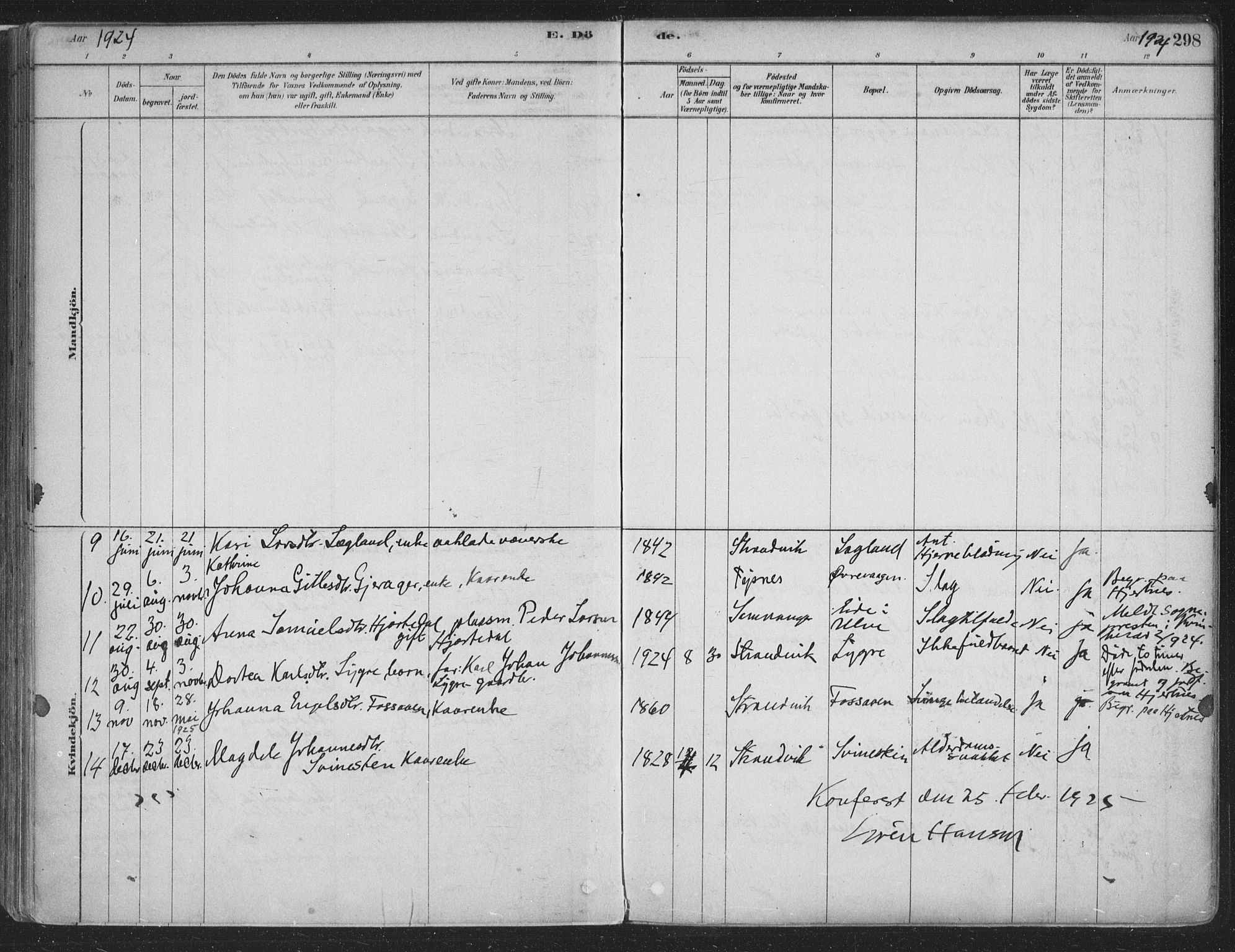 Fusa sokneprestembete, SAB/A-75401/H/Haa: Parish register (official) no. D 1, 1880-1938, p. 298