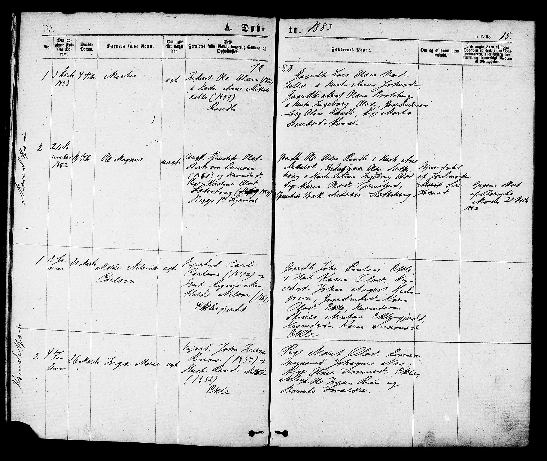 Ministerialprotokoller, klokkerbøker og fødselsregistre - Sør-Trøndelag, SAT/A-1456/608/L0334: Parish register (official) no. 608A03, 1877-1886, p. 15