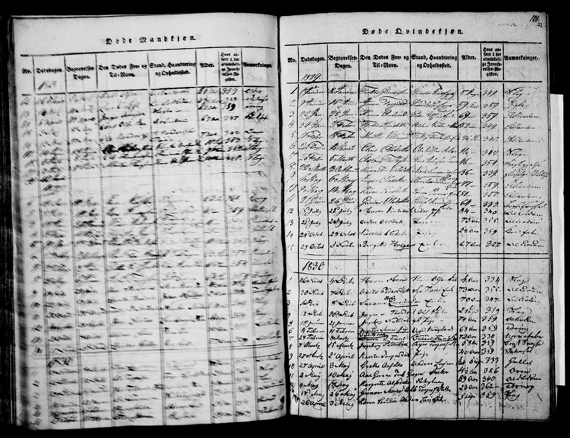 Risør sokneprestkontor, SAK/1111-0035/F/Fa/L0002: Parish register (official) no. A 2, 1815-1839, p. 101