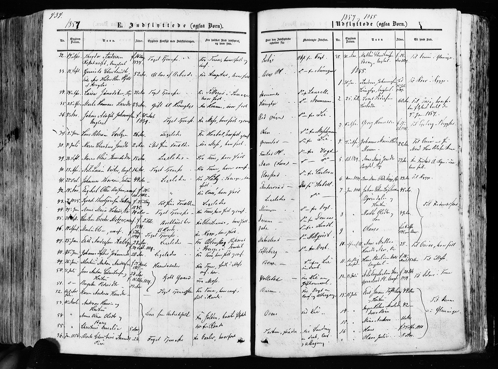 Råde prestekontor kirkebøker, AV/SAO-A-2009/F/Fa/L0006: Parish register (official) no. 6, 1854-1877, p. 434