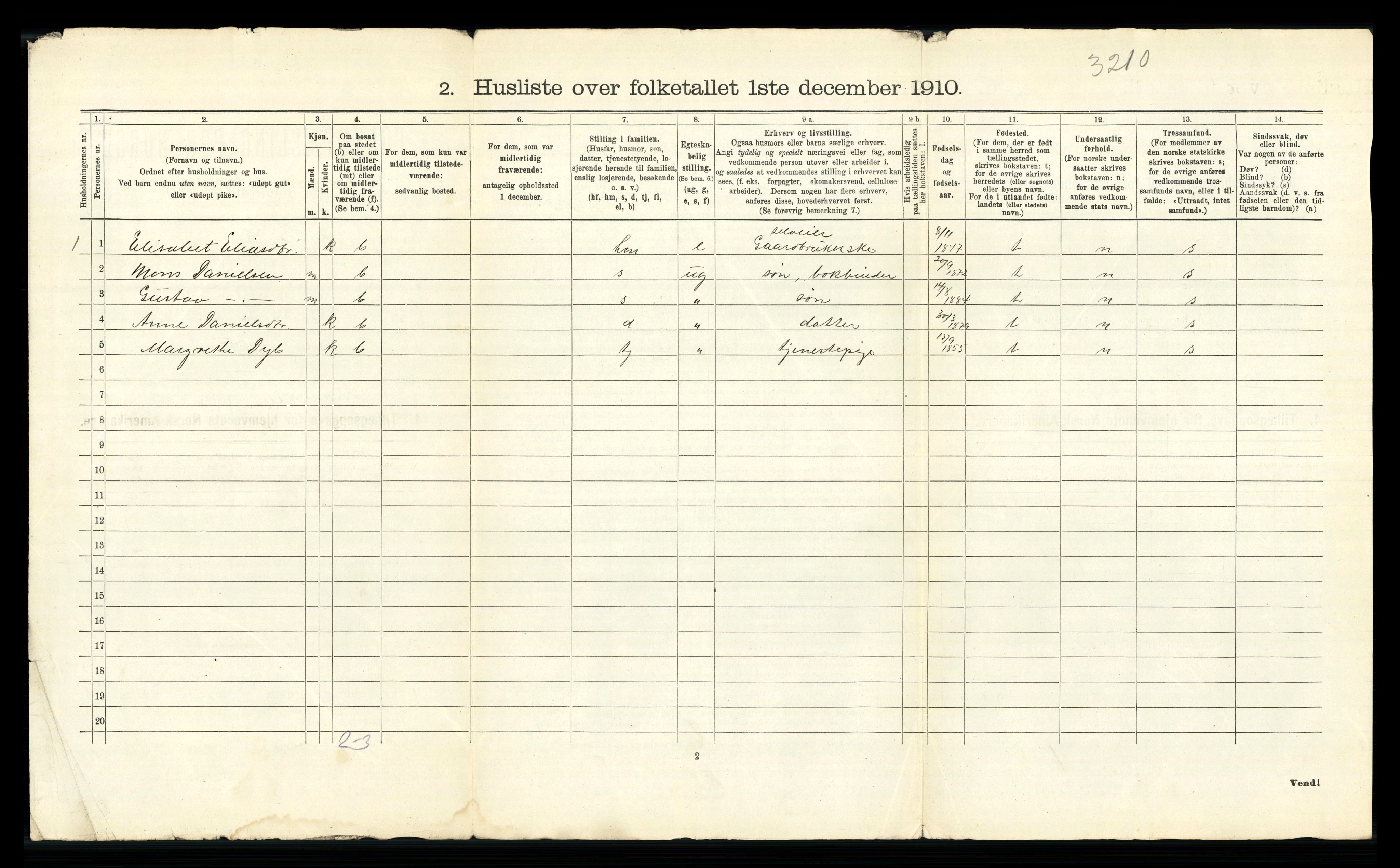 RA, 1910 census for Innvik, 1910, p. 45