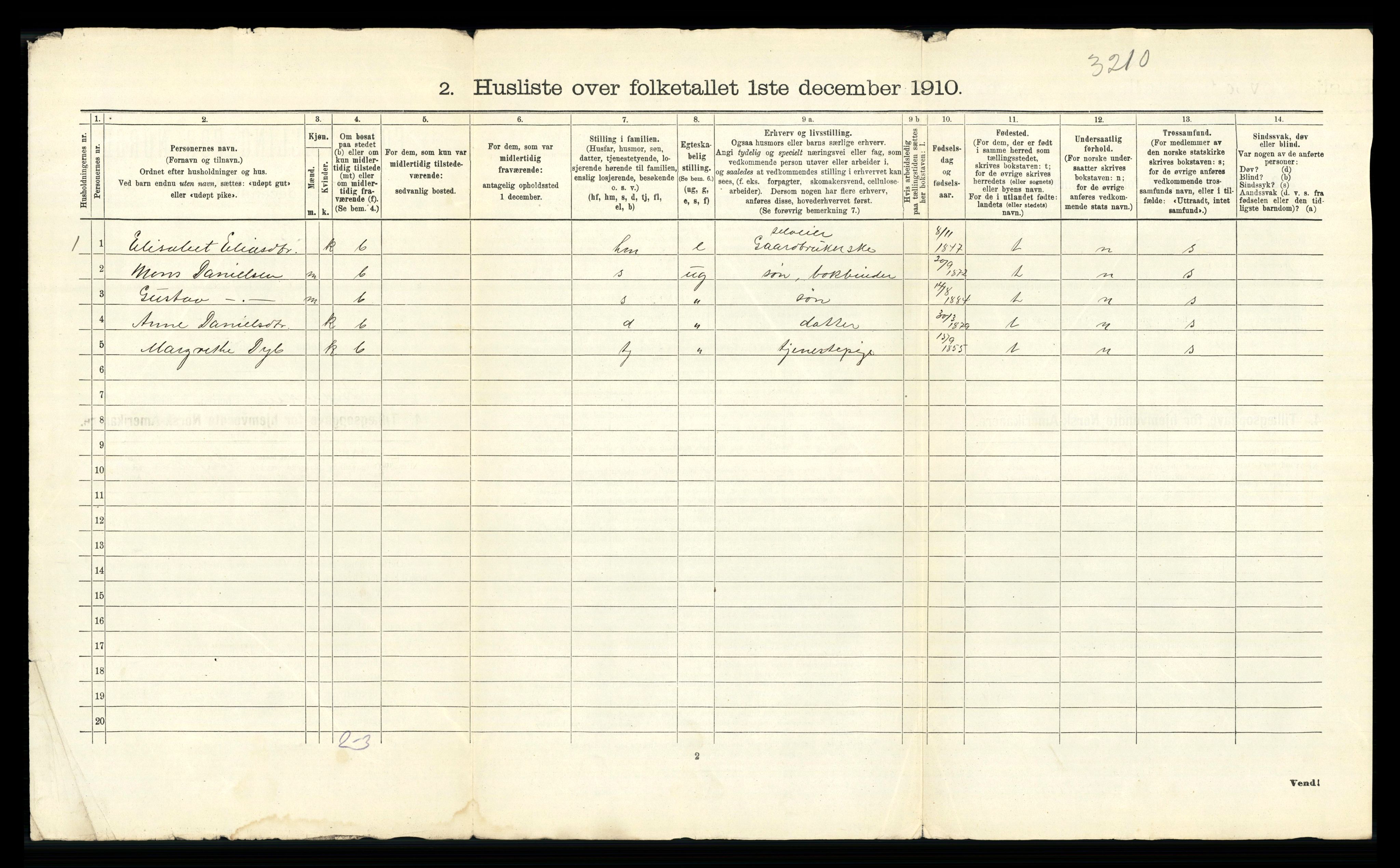 RA, 1910 census for Innvik, 1910, p. 45