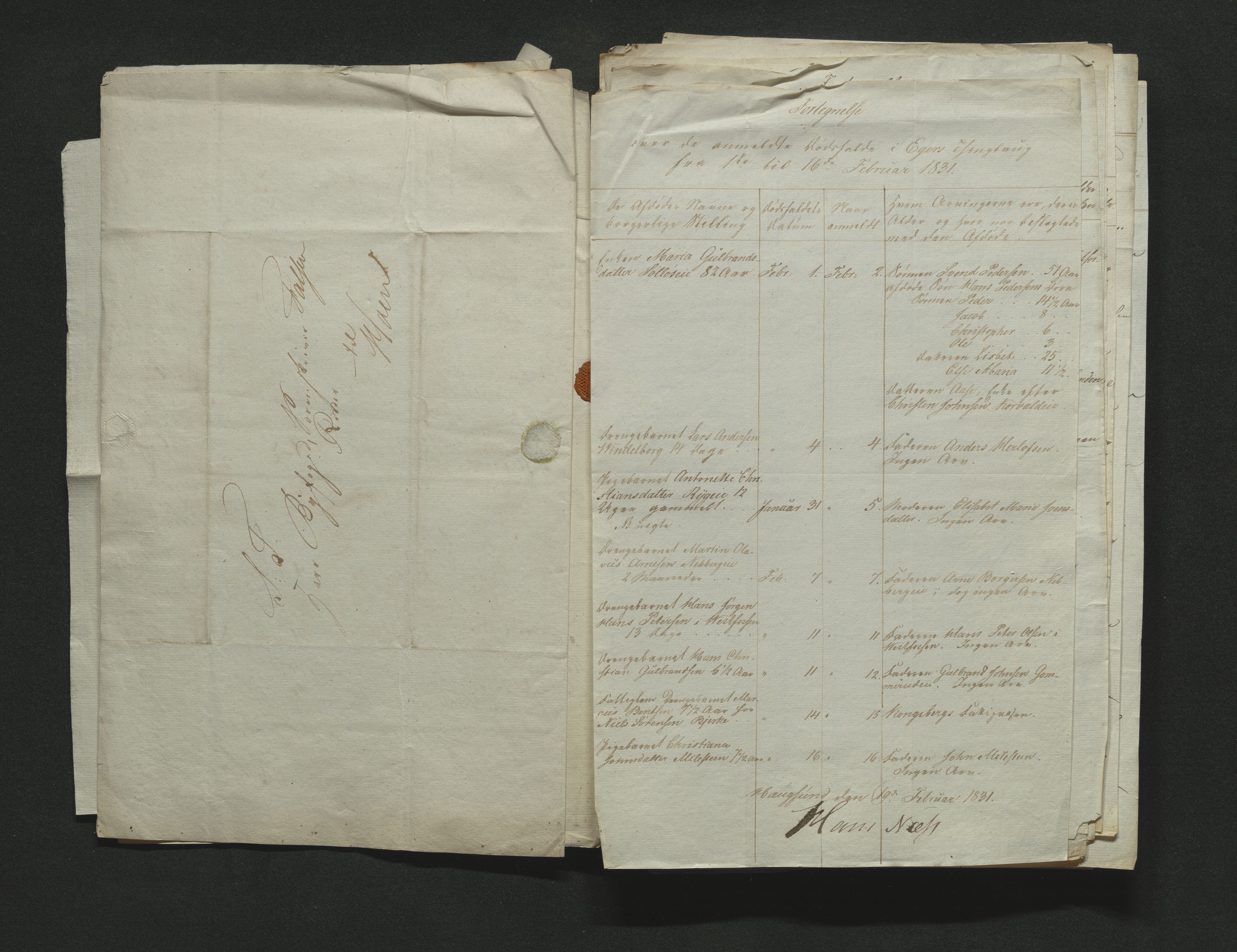 Eiker, Modum og Sigdal sorenskriveri, AV/SAKO-A-123/H/Ha/Hab/L0003: Dødsfallsmeldinger, 1830-1833