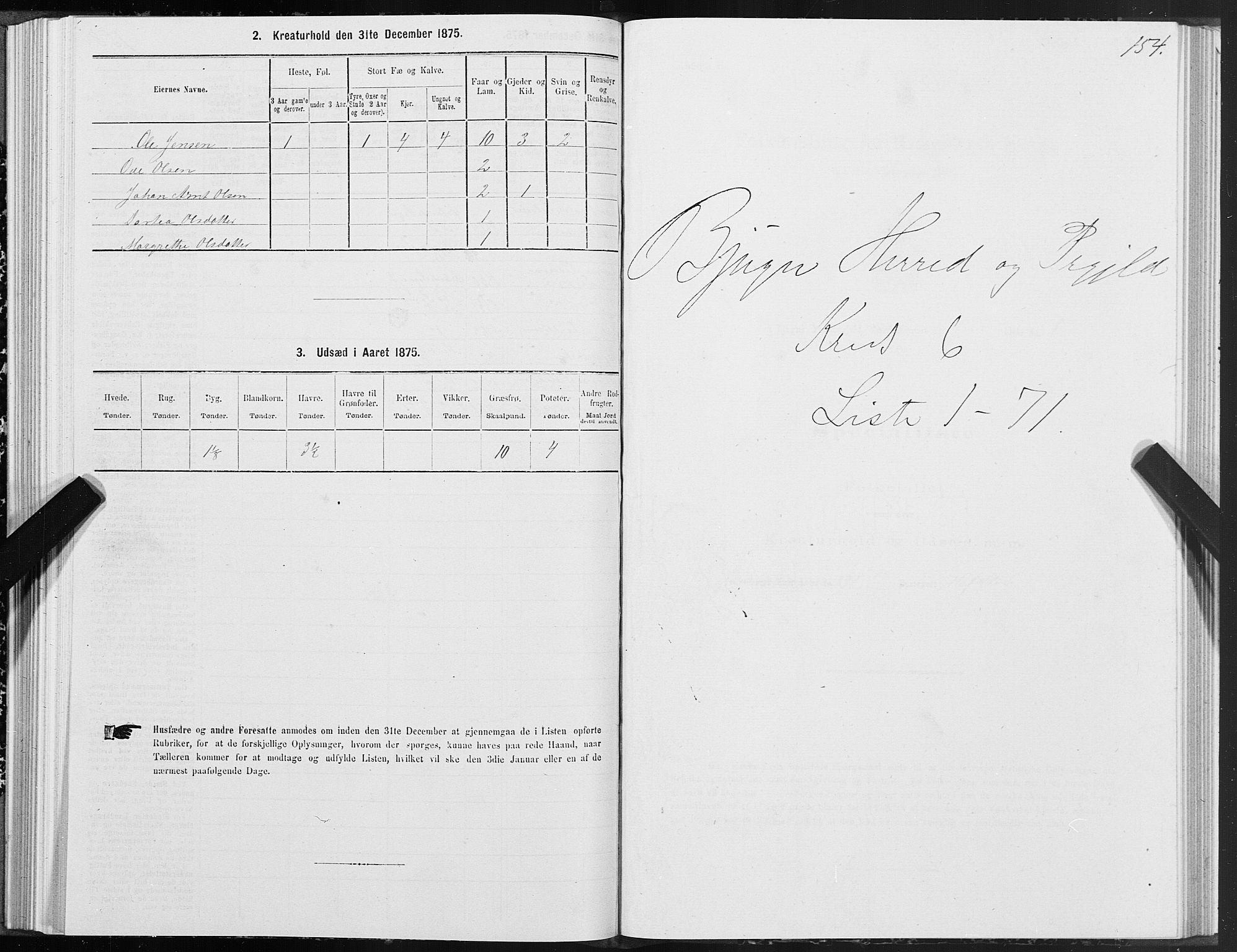 SAT, 1875 census for 1627P Bjugn, 1875, p. 3154