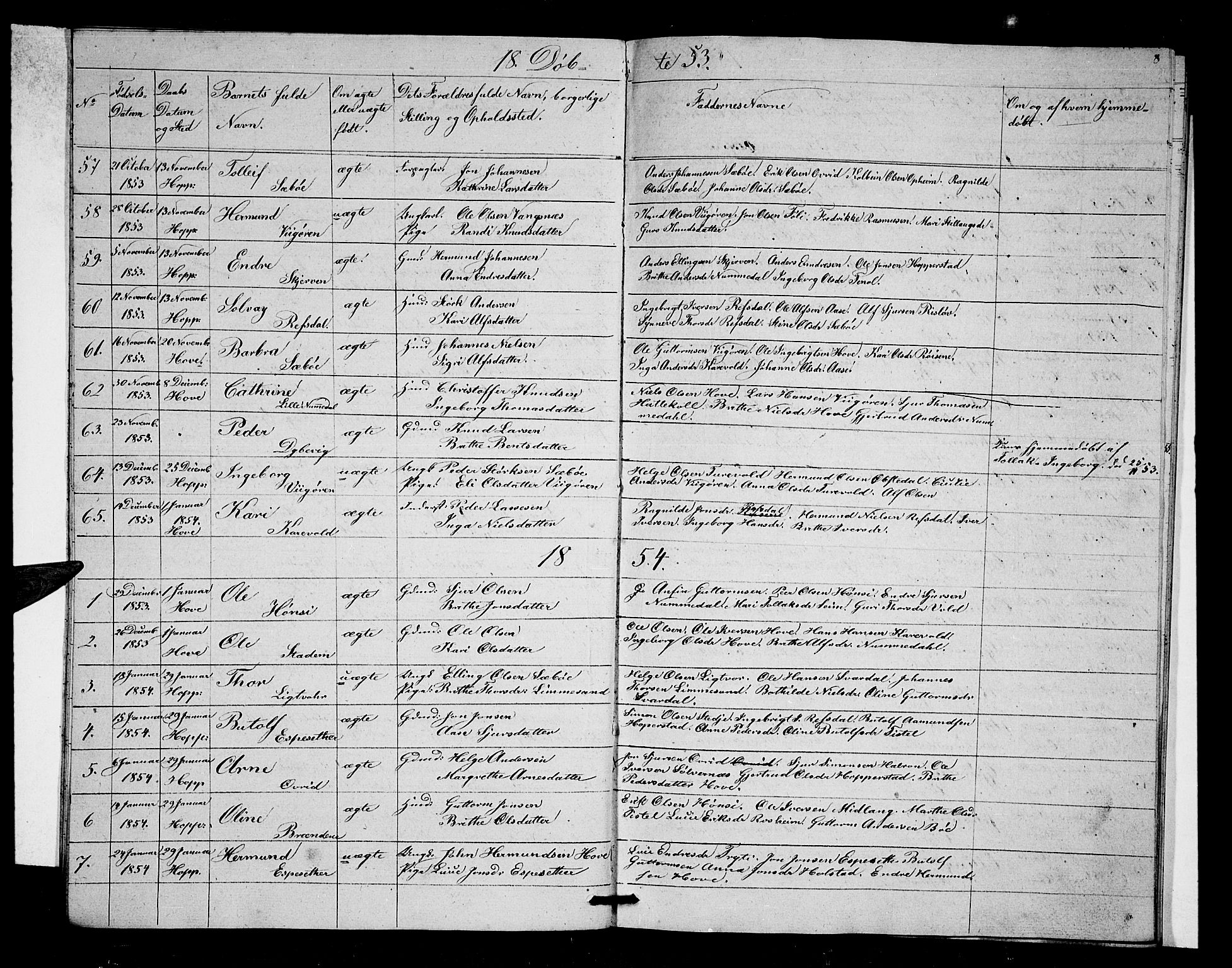 Vik sokneprestembete, AV/SAB-A-81501/H/Hab/Haba/L0001: Parish register (copy) no. A 1, 1852-1856, p. 8