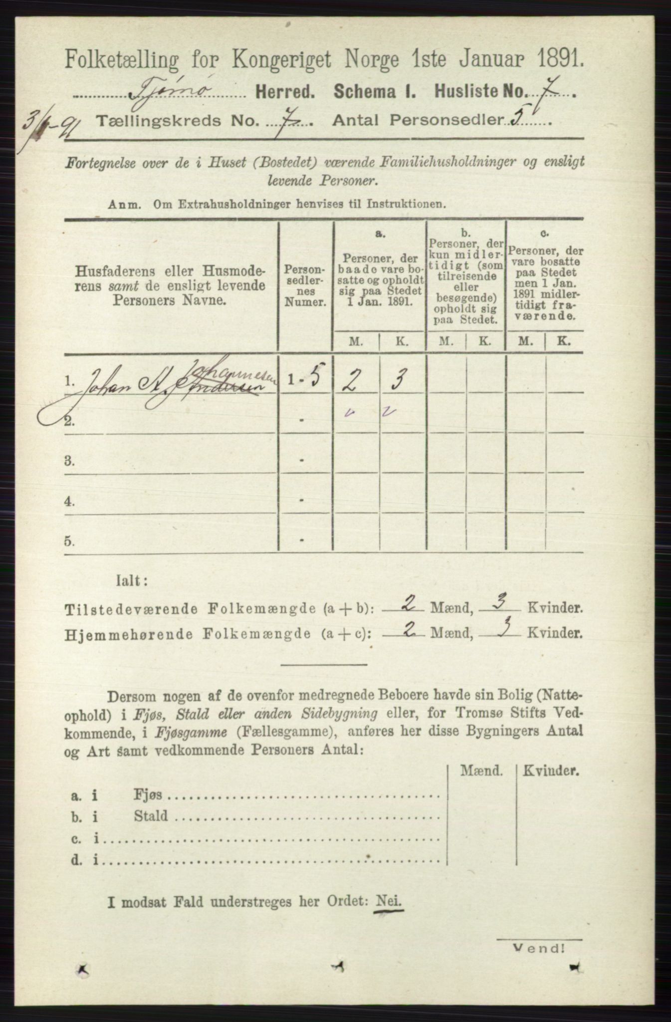 RA, 1891 census for 0723 Tjøme, 1891, p. 2419